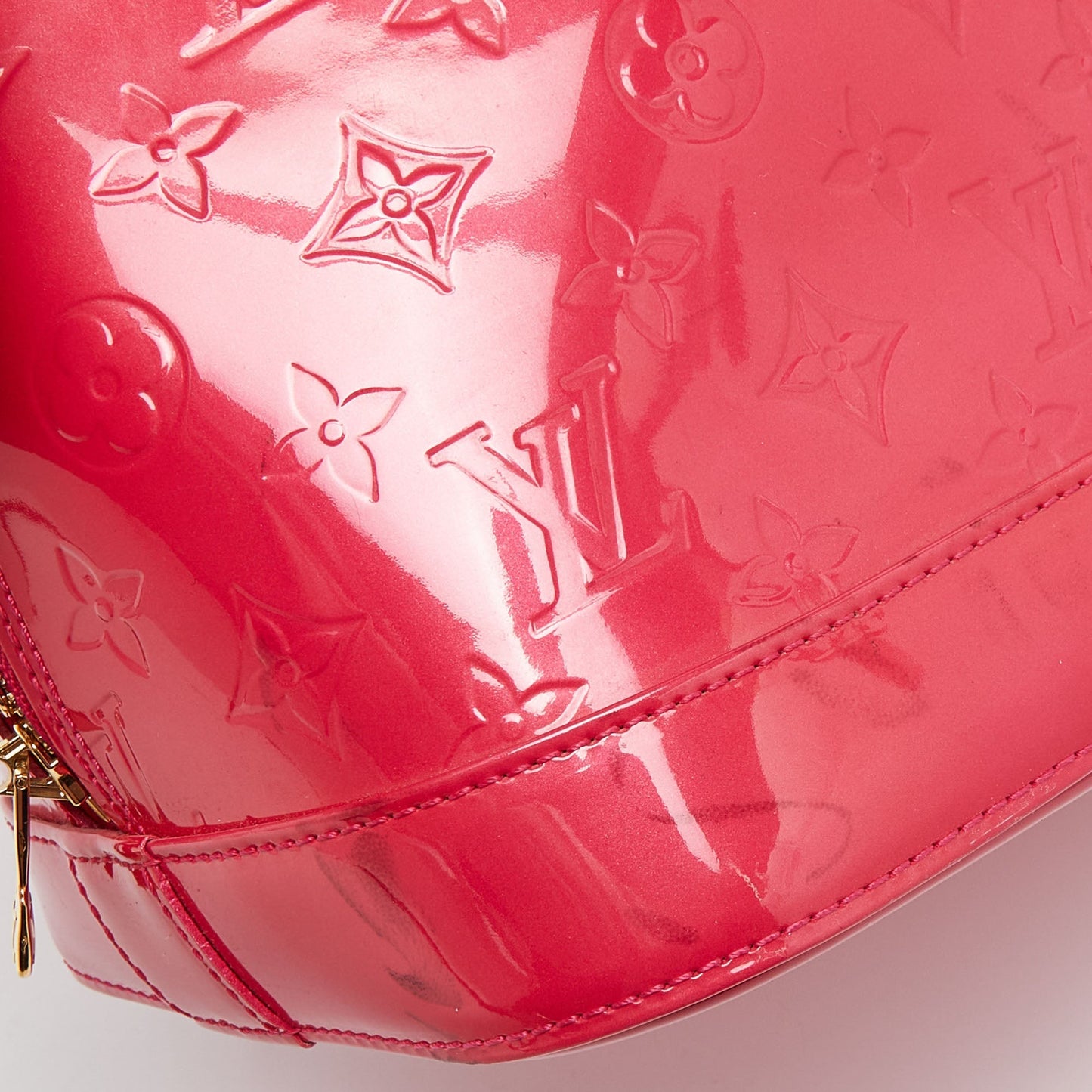 Louis Vuitton Rose Pop Monogram Vernis Alma Gm Bag