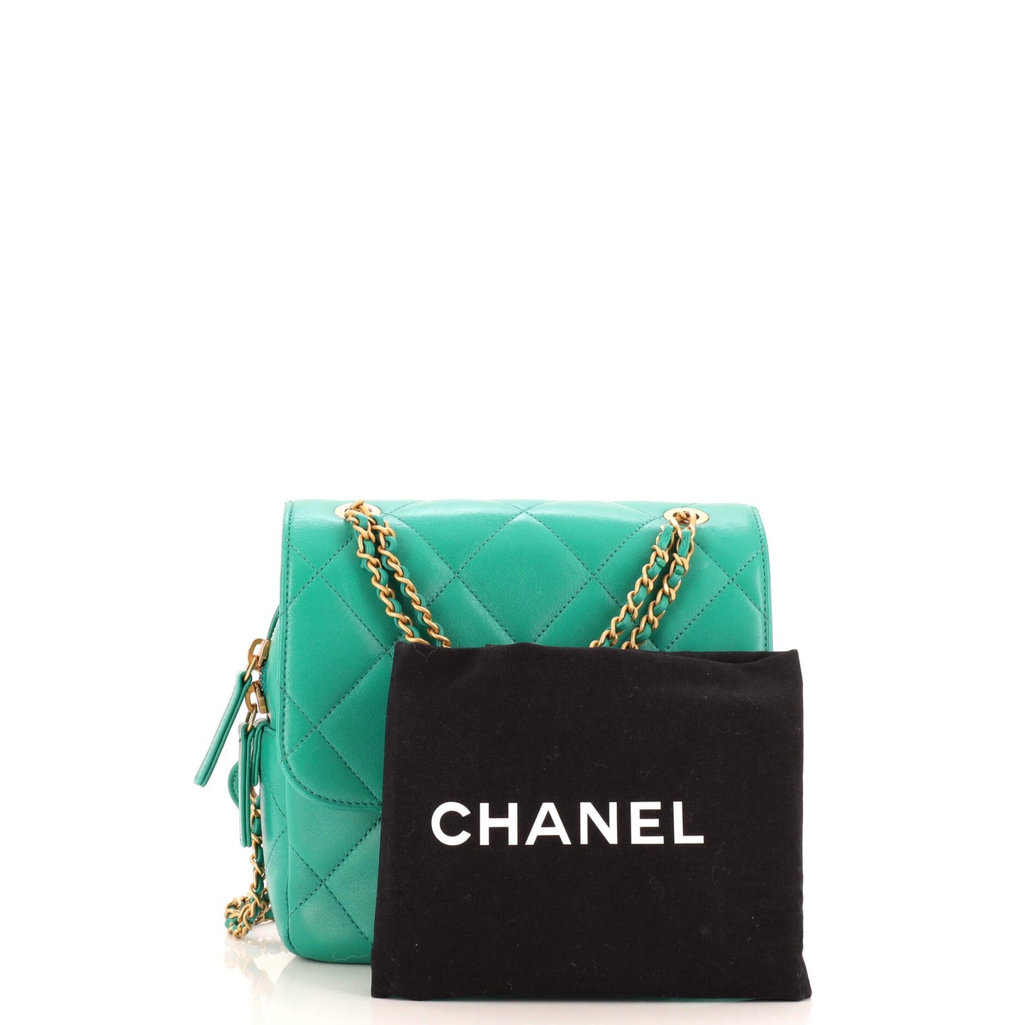 Chain Melody Flap Backpack Quilted Lambskin Small