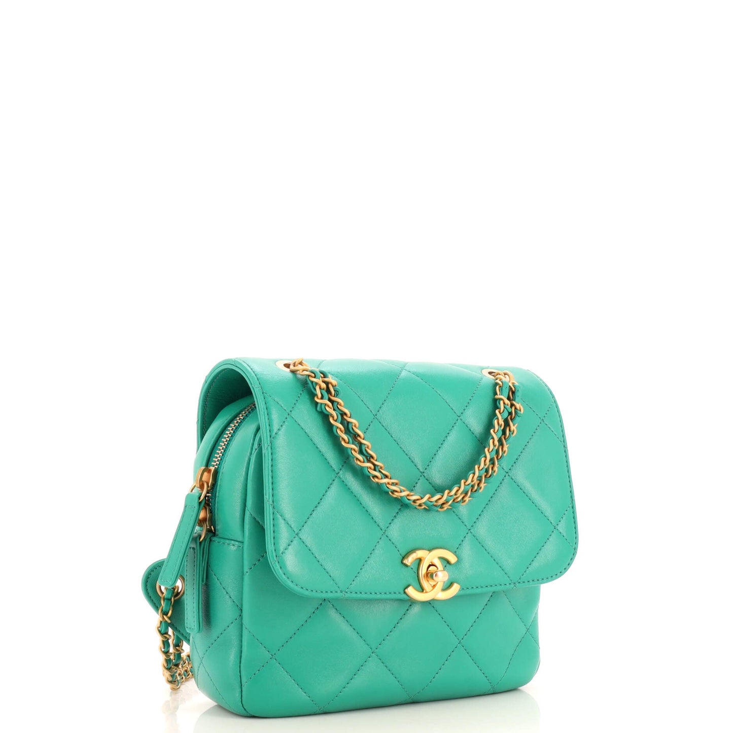 Chain Melody Flap Backpack Quilted Lambskin Small