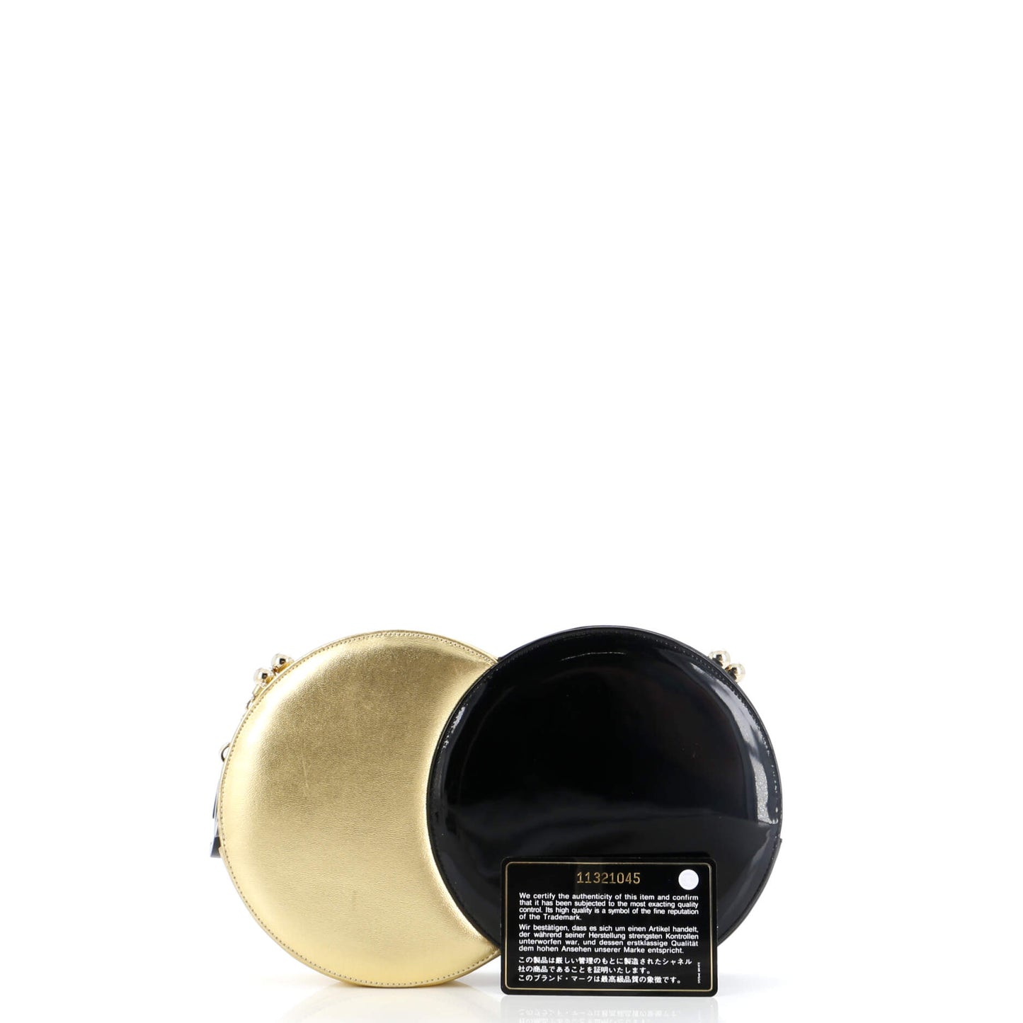 Kisslock Double Circle Clutch Lambskin with Patent