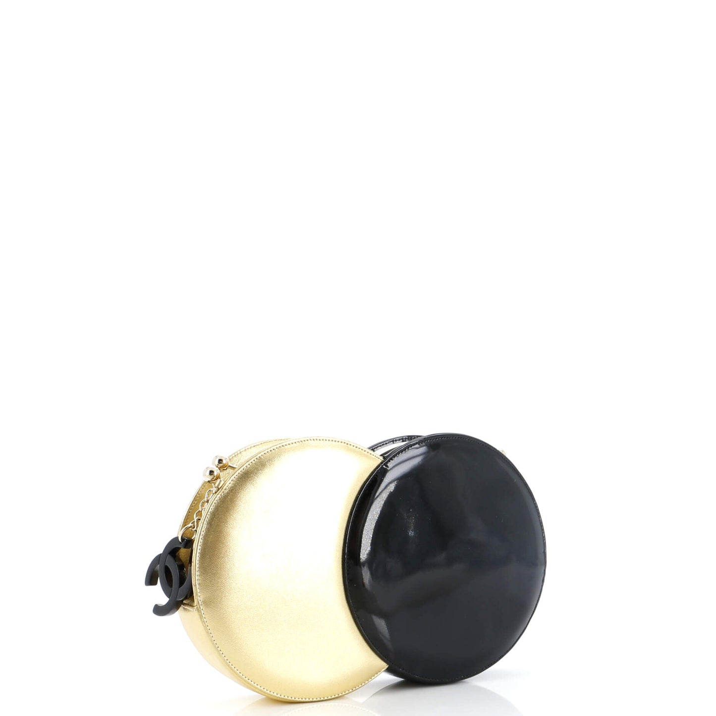Kisslock Double Circle Clutch Lambskin with Patent