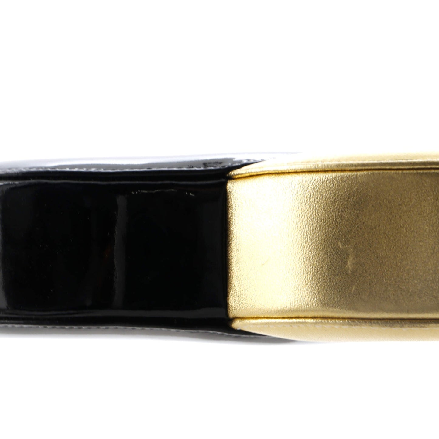 Kisslock Double Circle Clutch Lambskin with Patent