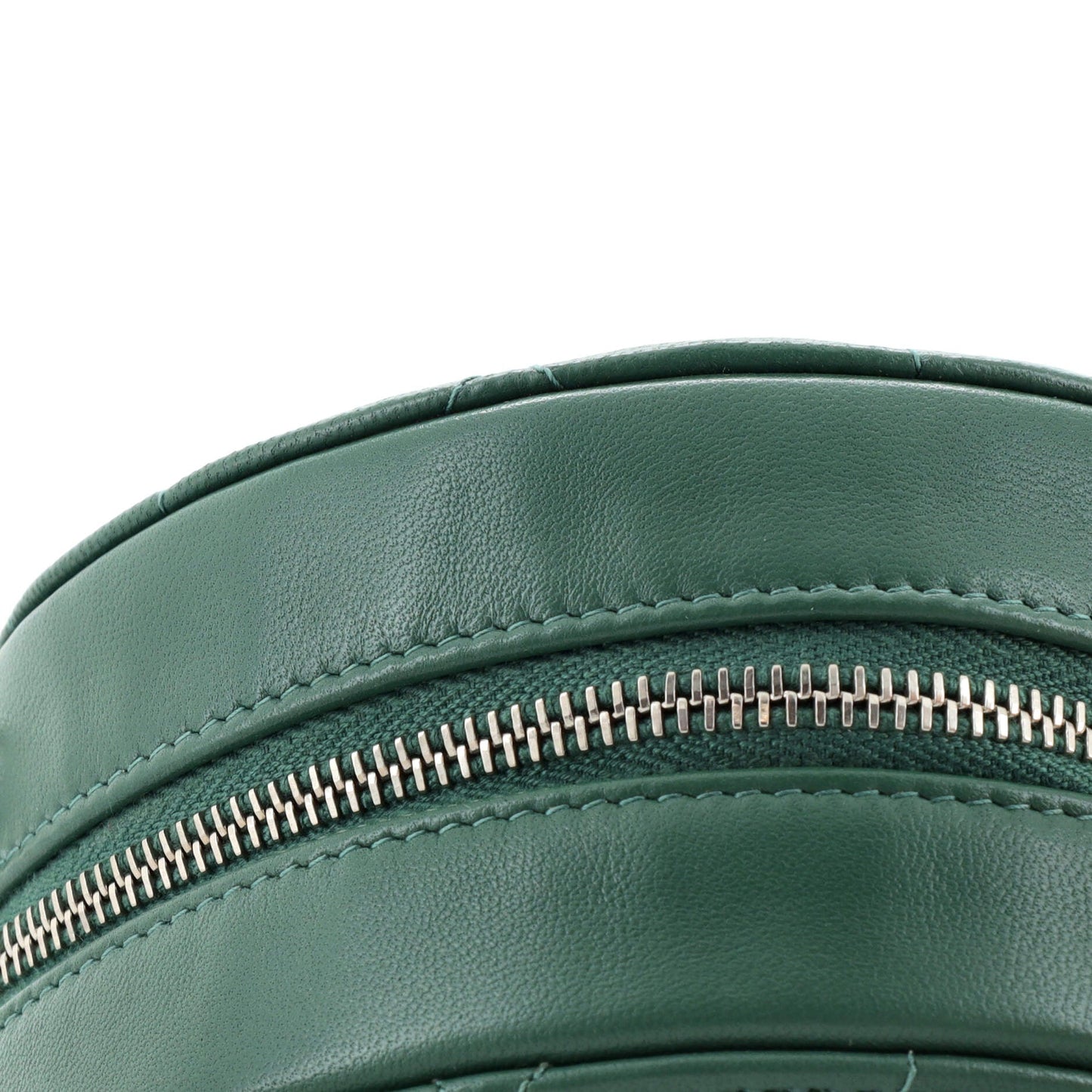 Round Clutch with Chain Quilted Lambskin Mini