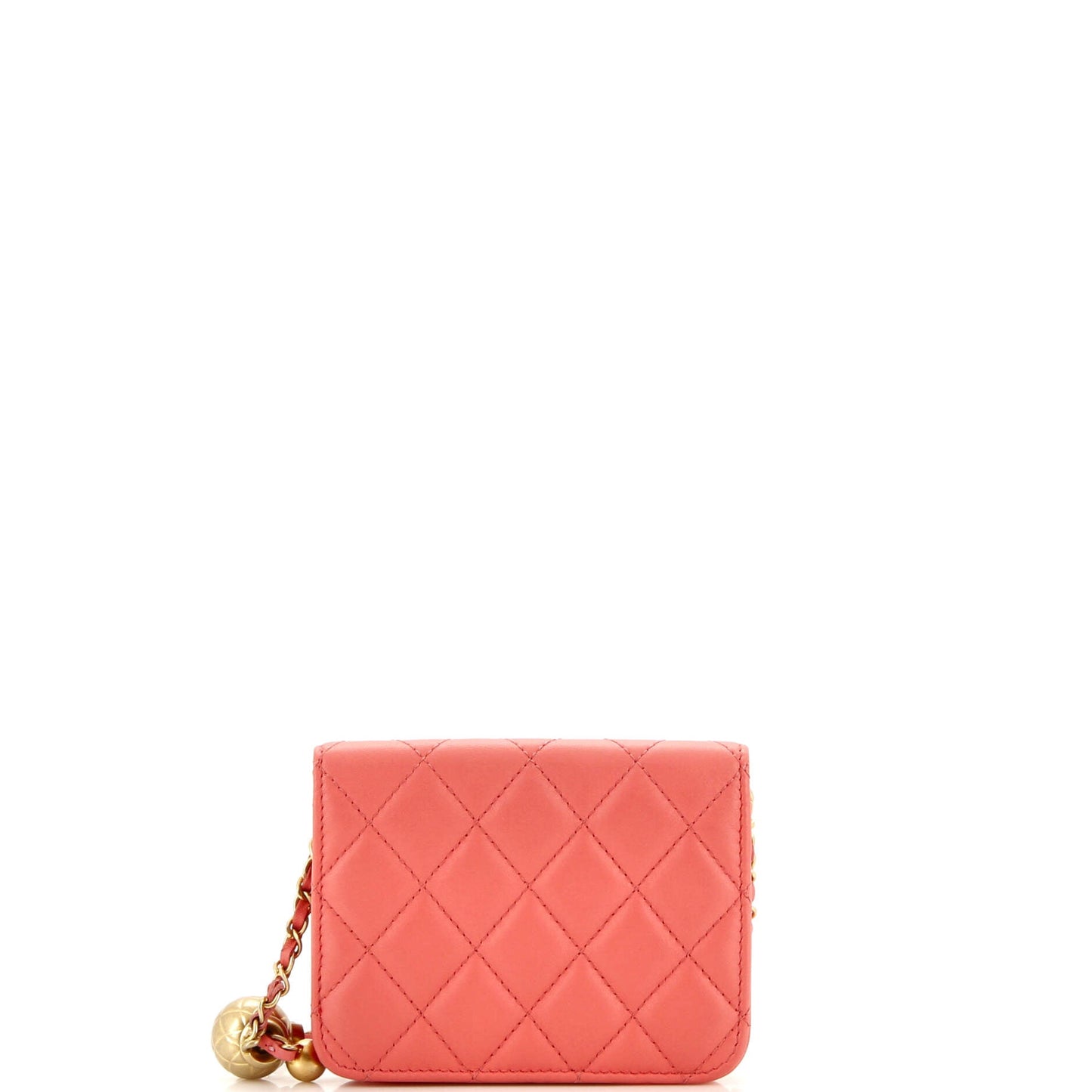 Pearl Crush Flap Clutch with Chain Quilted Lambskin Mini