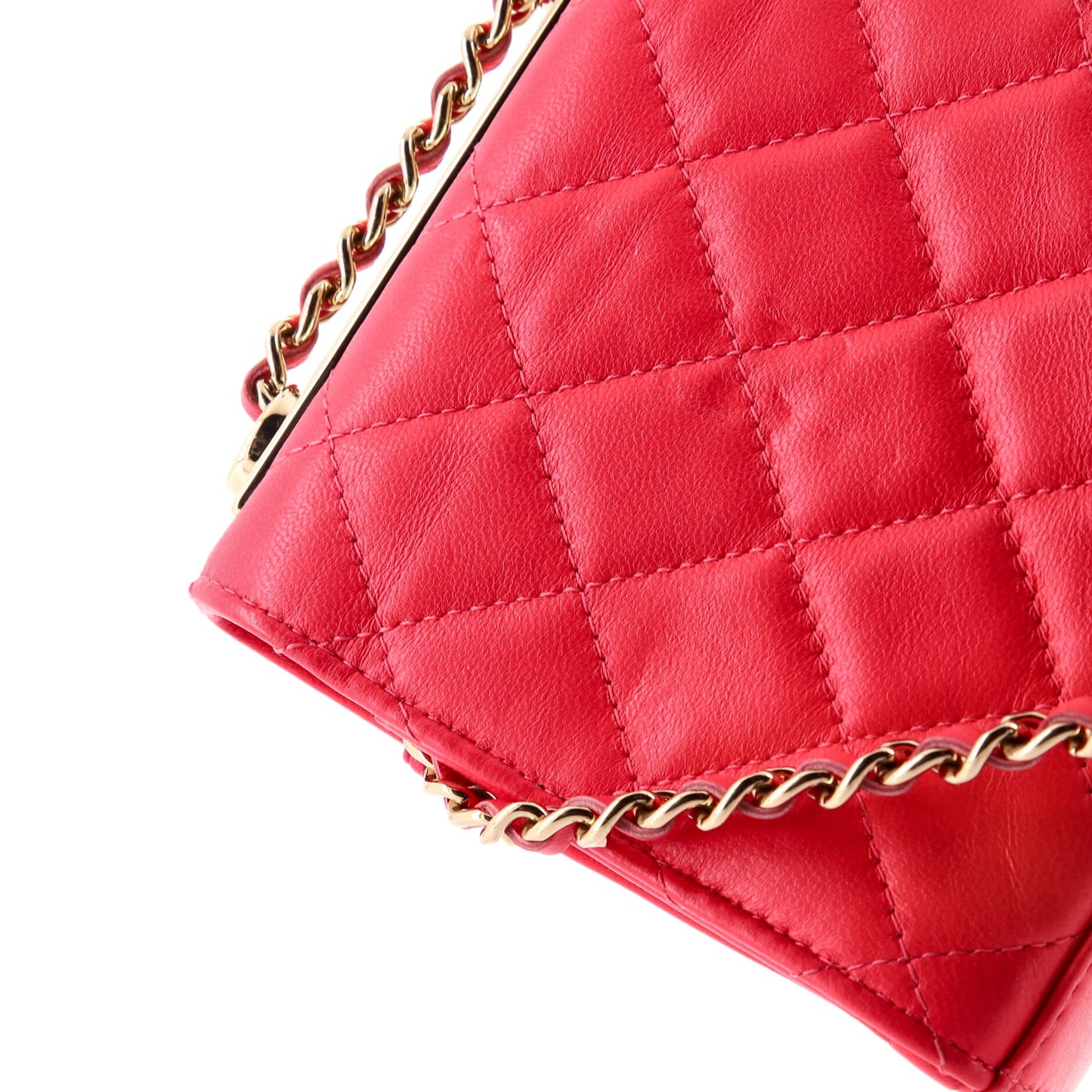 Trendy CC Clutch with Chain Quilted Lambskin Small