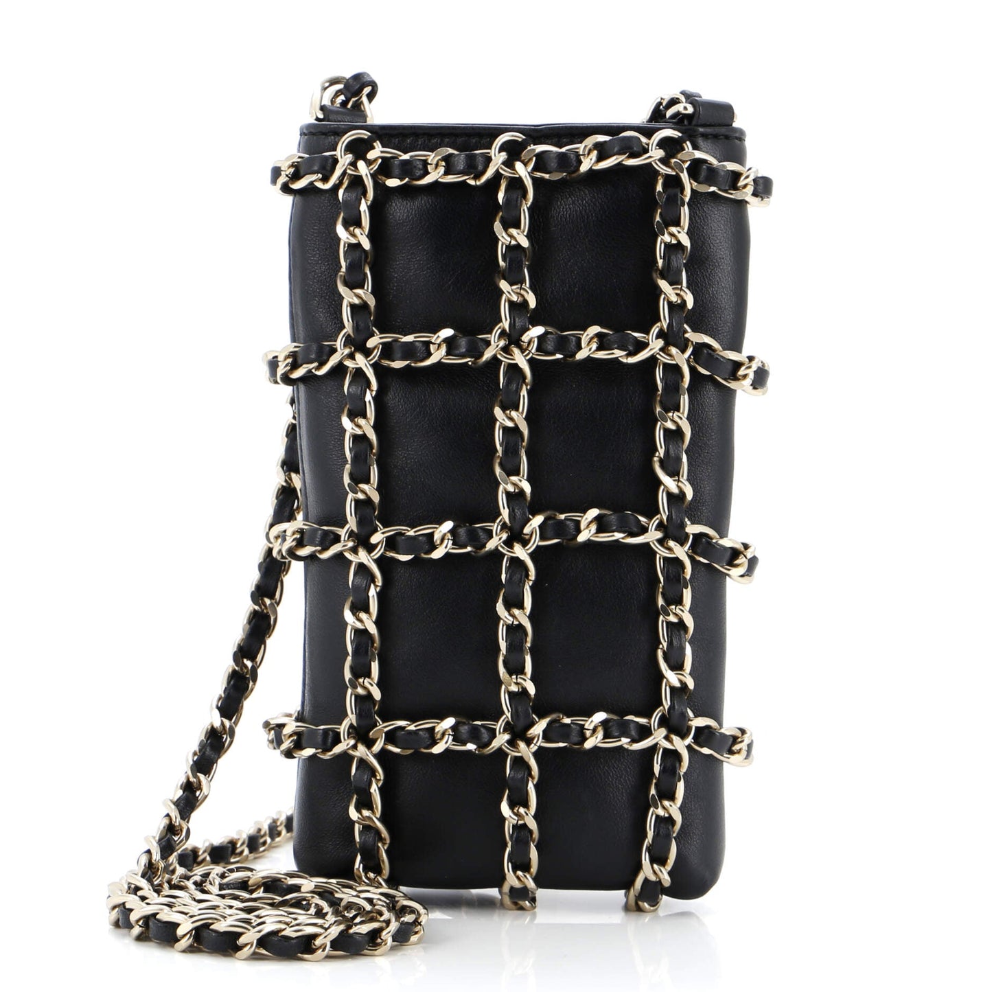 Tech Me Out Clutch With Chain Lambskin