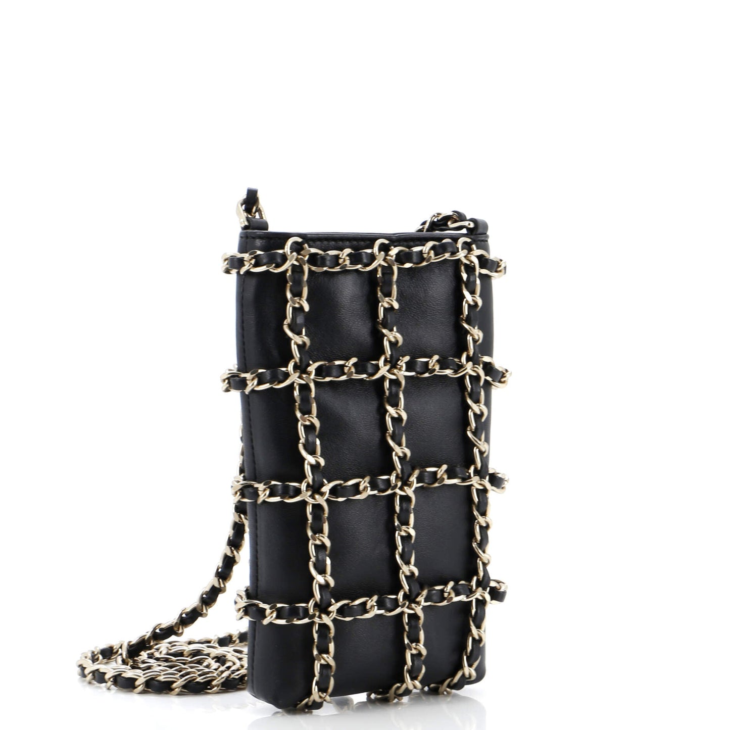 Tech Me Out Clutch With Chain Lambskin