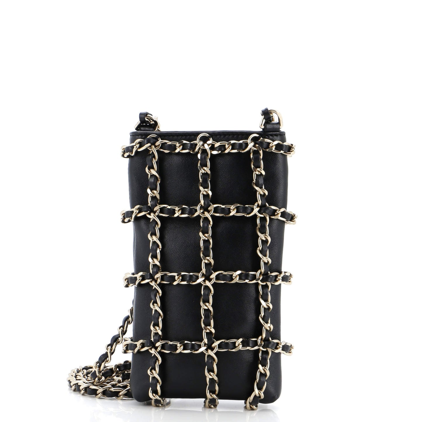 Tech Me Out Clutch With Chain Lambskin