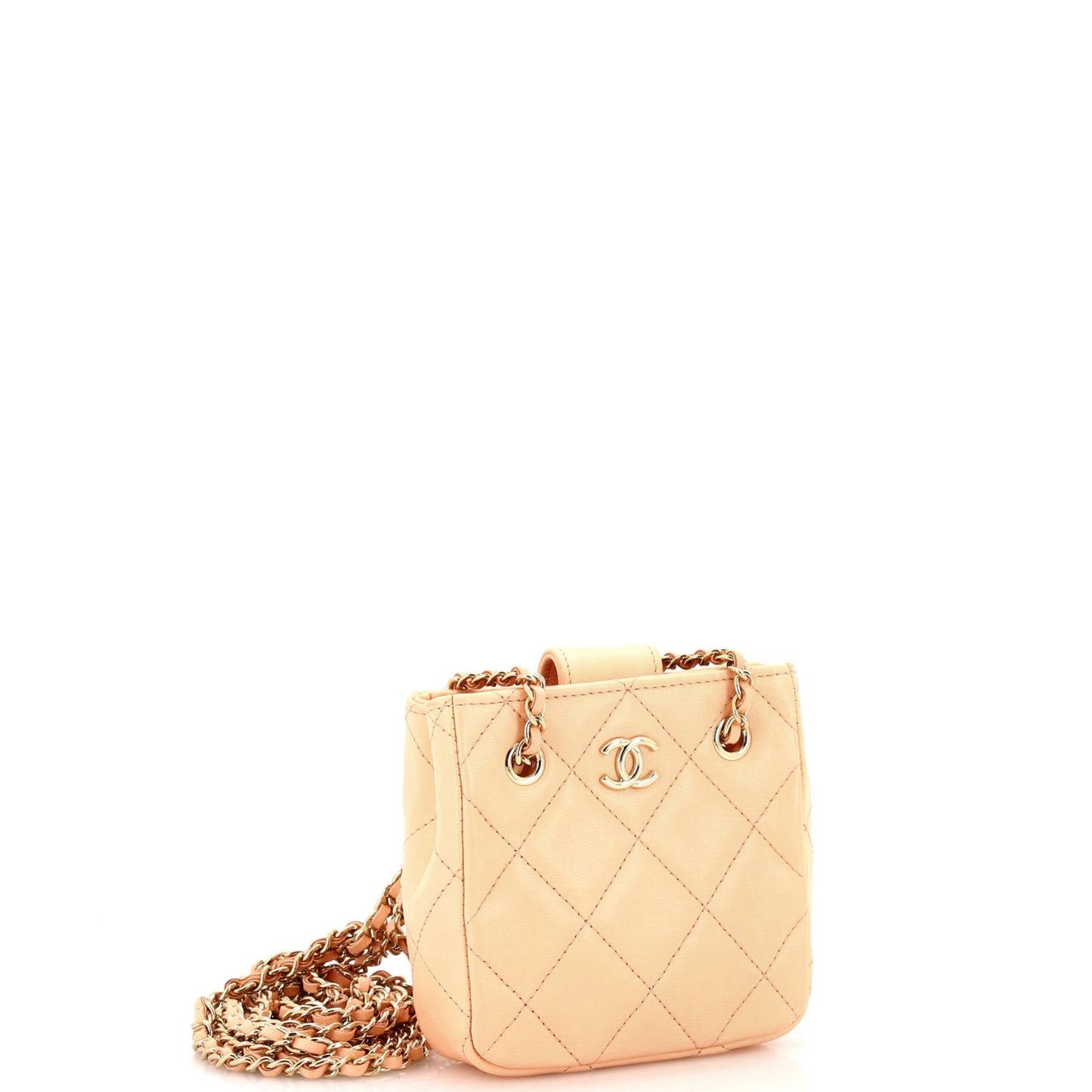 CC Square Clutch with Chain Quilted Lambskin Mini
