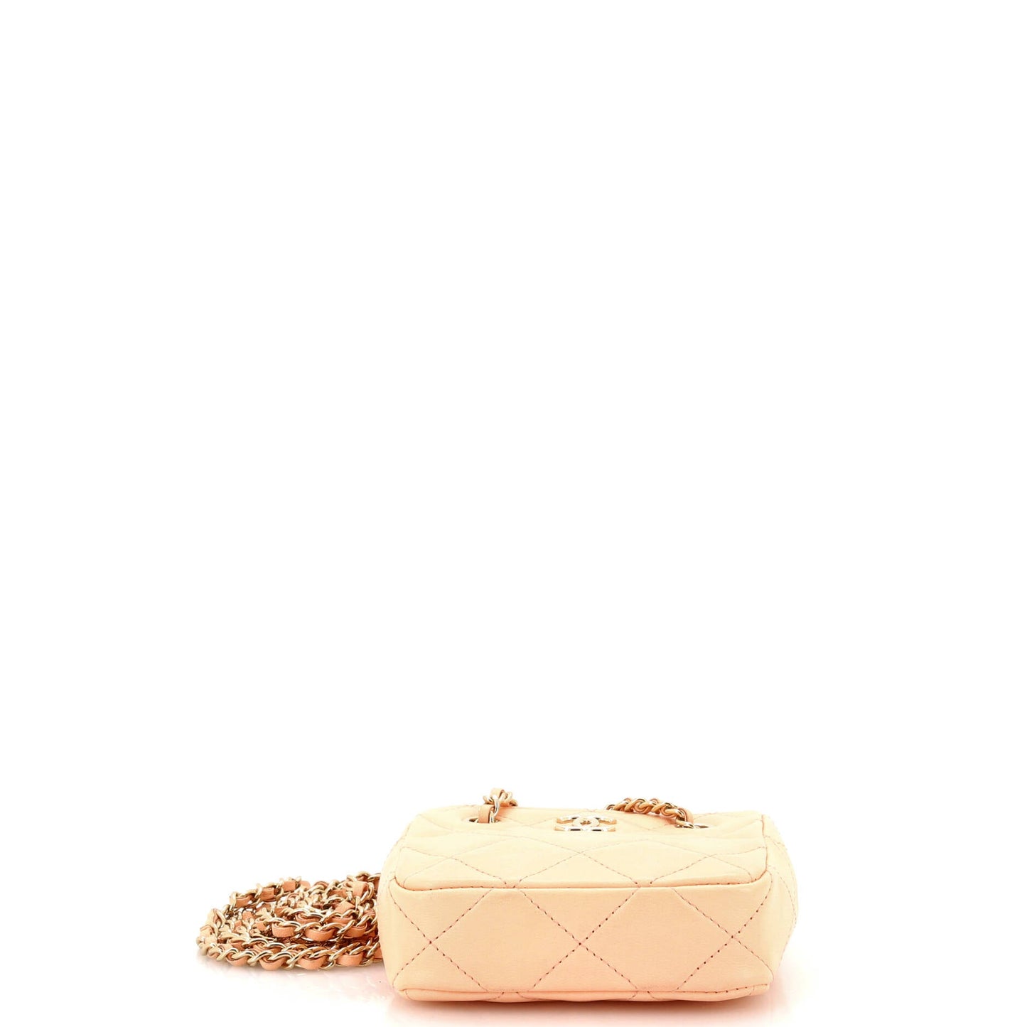 CC Square Clutch with Chain Quilted Lambskin Mini