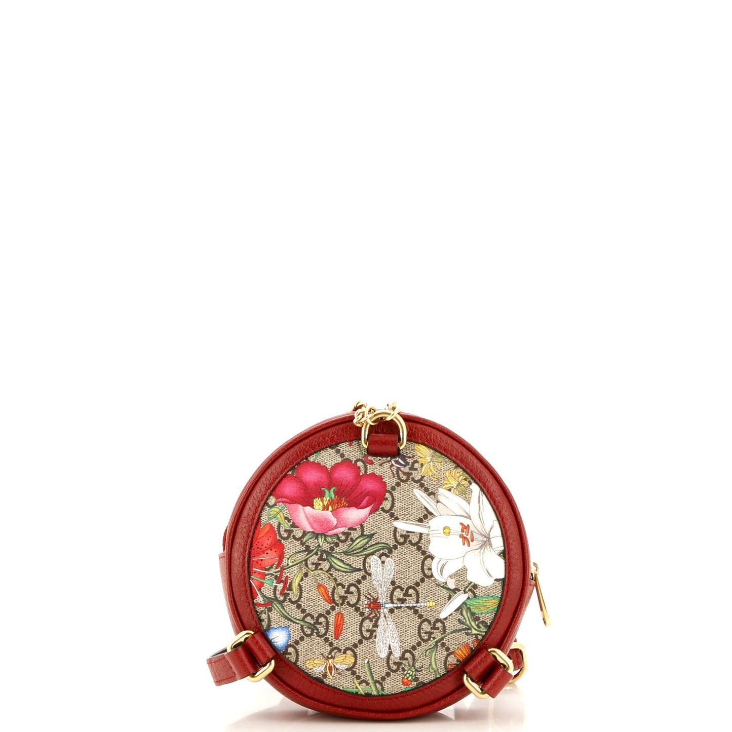 Ophidia Round Backpack Flora GG Coated Canvas Mini
