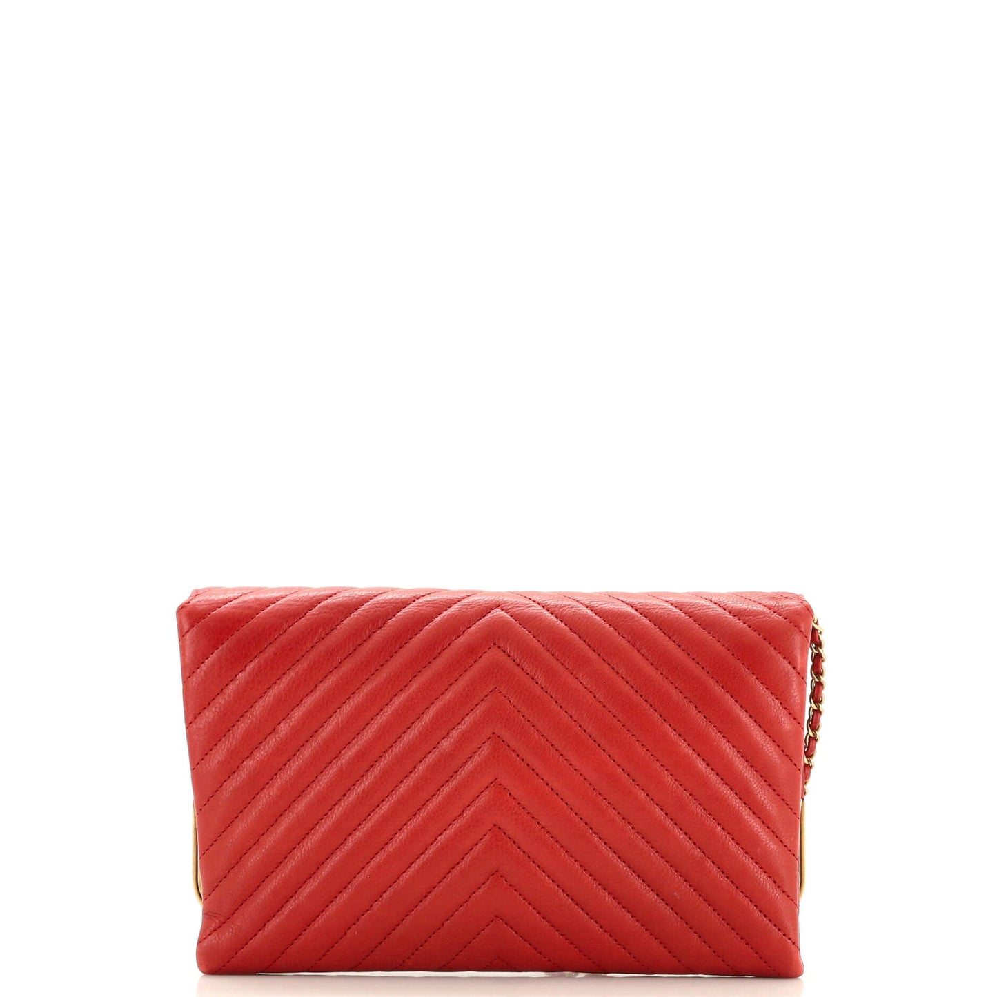 Rock The Corner Flap Clutch on Chain Chevron Calfskin