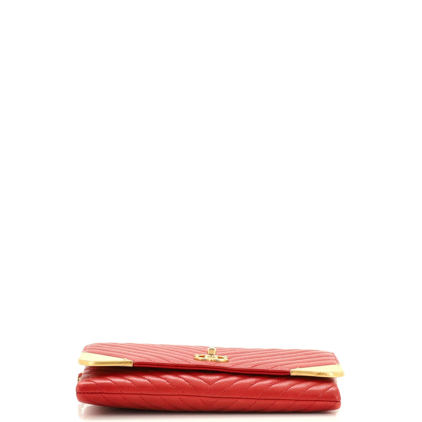 Rock The Corner Flap Clutch on Chain Chevron Calfskin