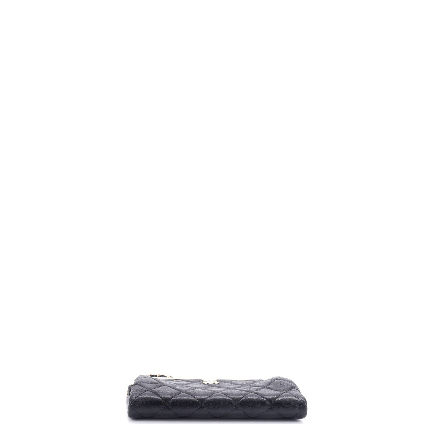 Logo Clasp Frame Clutch with Chain Quilted Lambskin Small