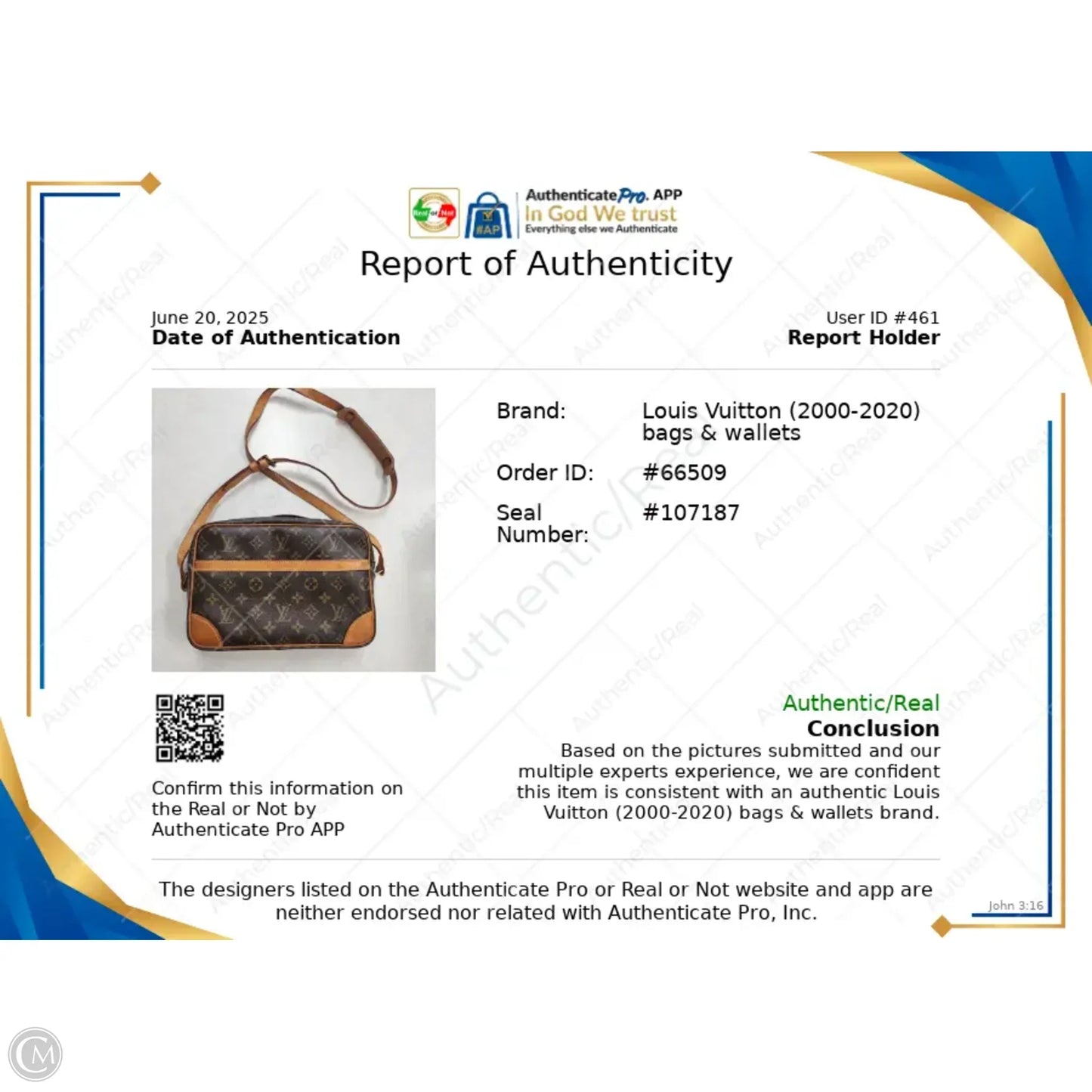 Crossbody Luxury Designer By Louis Vuitton, Size: Medium