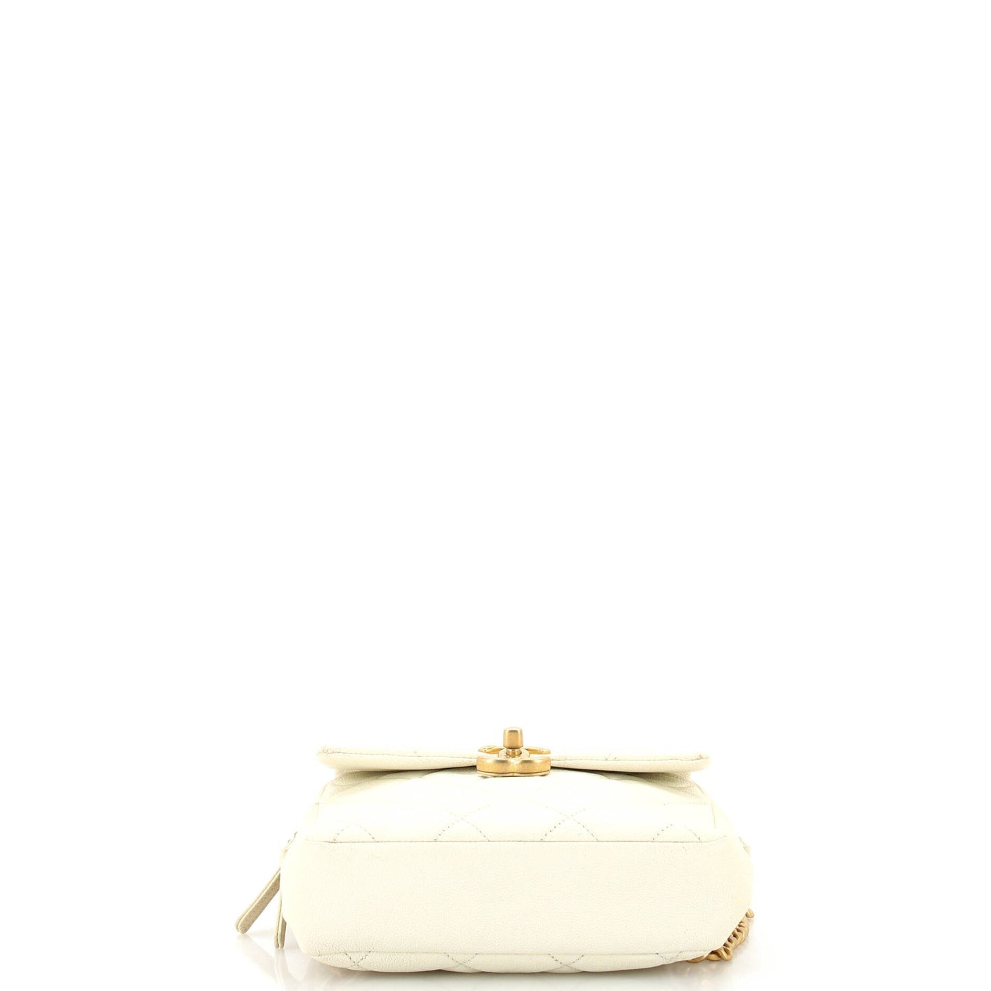 Chain Melody Flap Backpack Quilted Caviar Small
