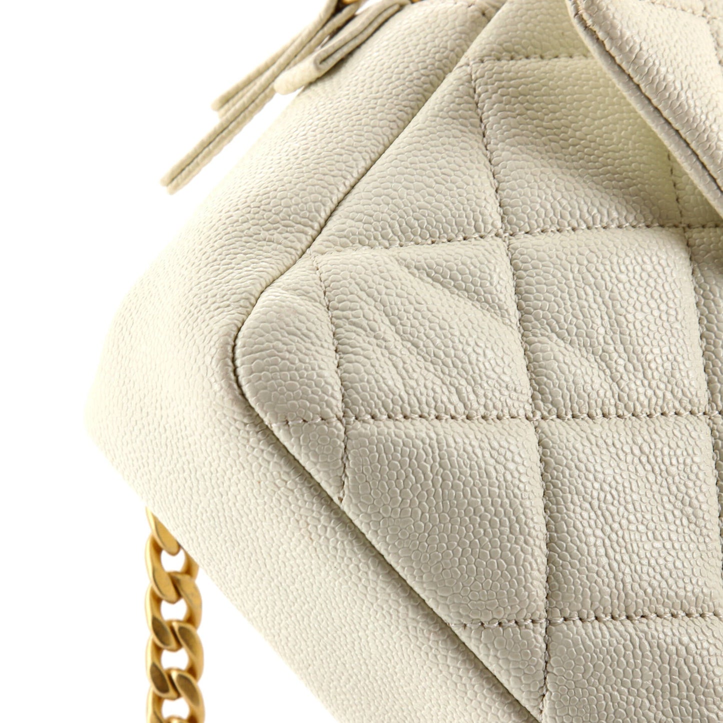Chain Melody Flap Backpack Quilted Caviar Small