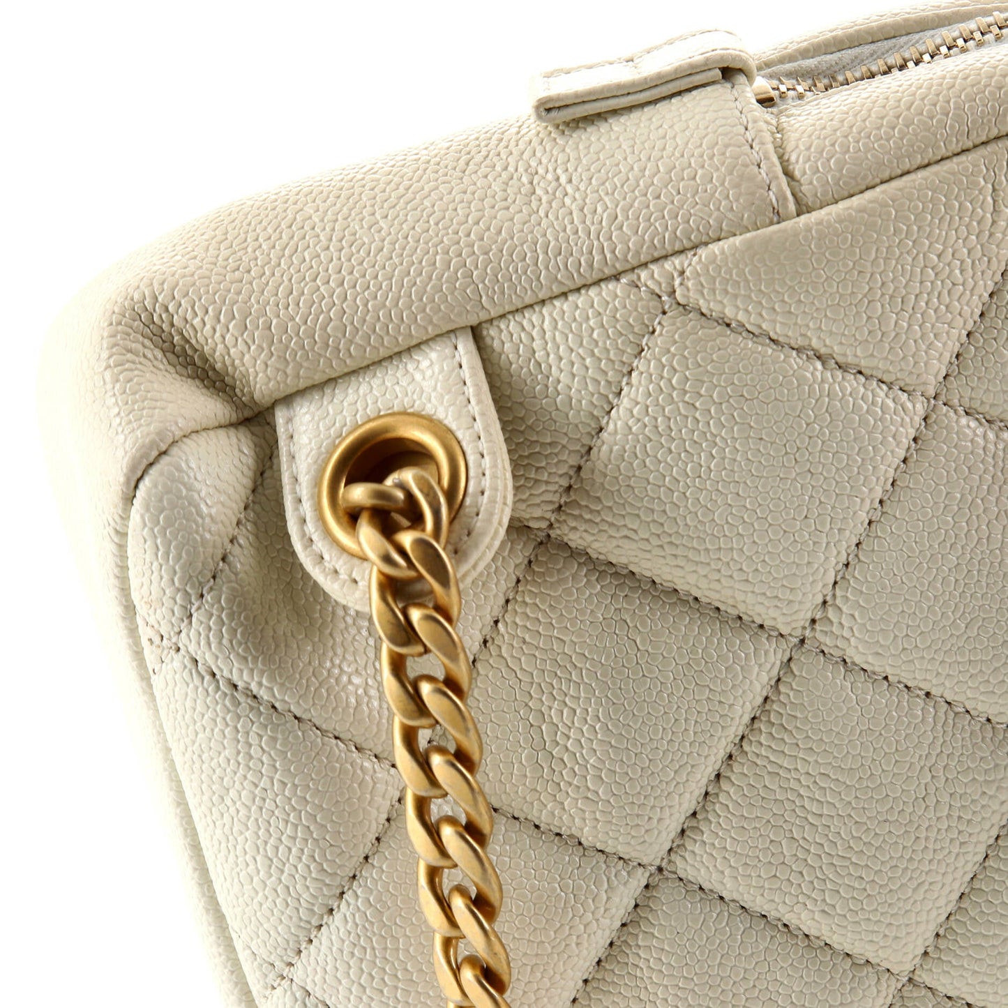 Chain Melody Flap Backpack Quilted Caviar Small