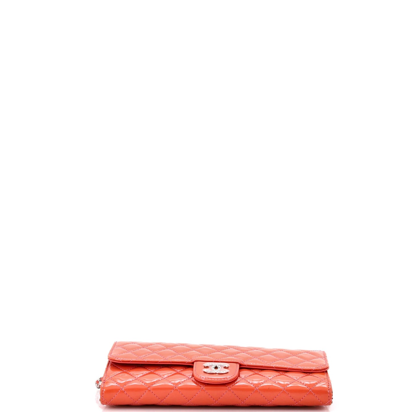 Brilliant Wallet on Chain Clutch Quilted Patent East West