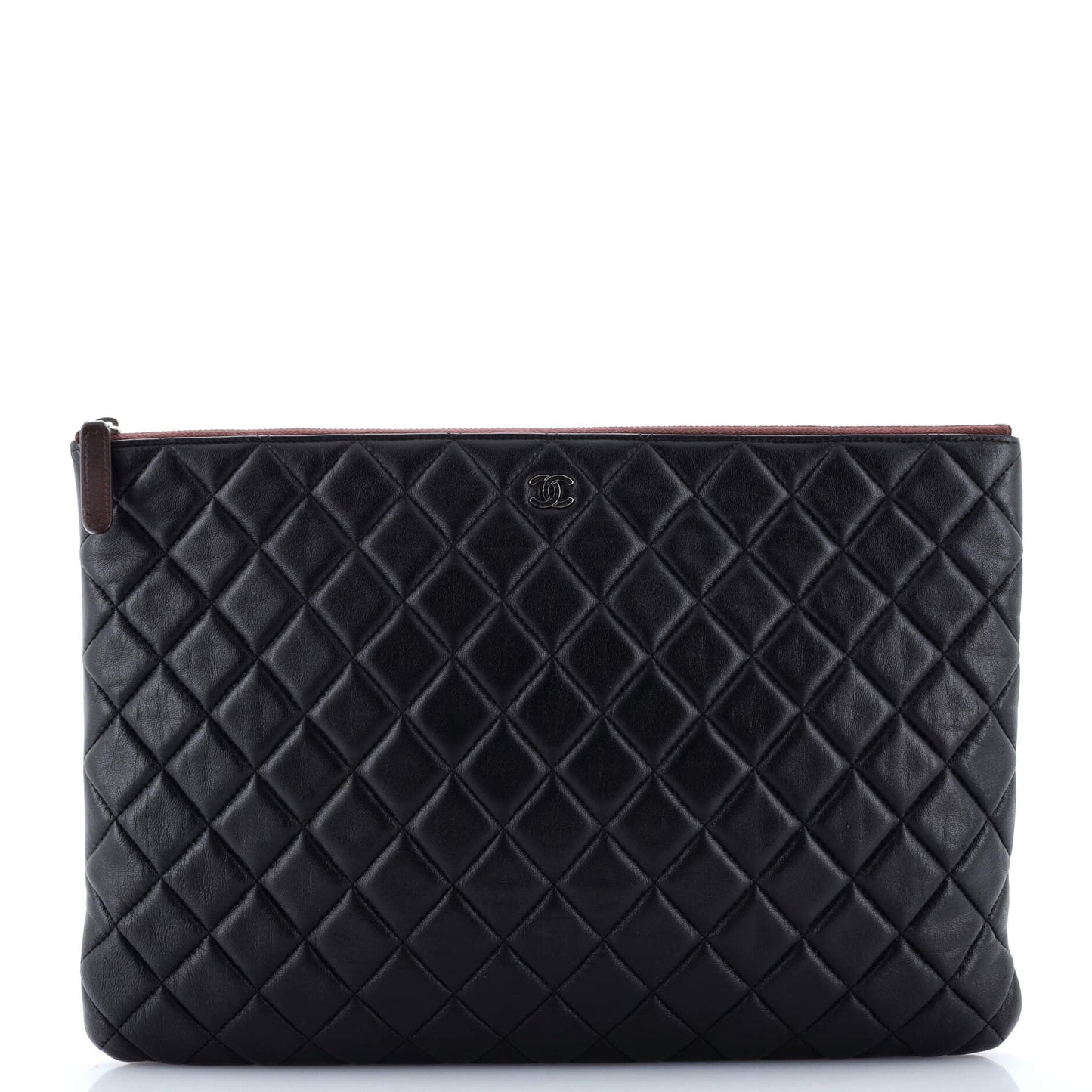 O Case Clutch Quilted Lambskin Large
