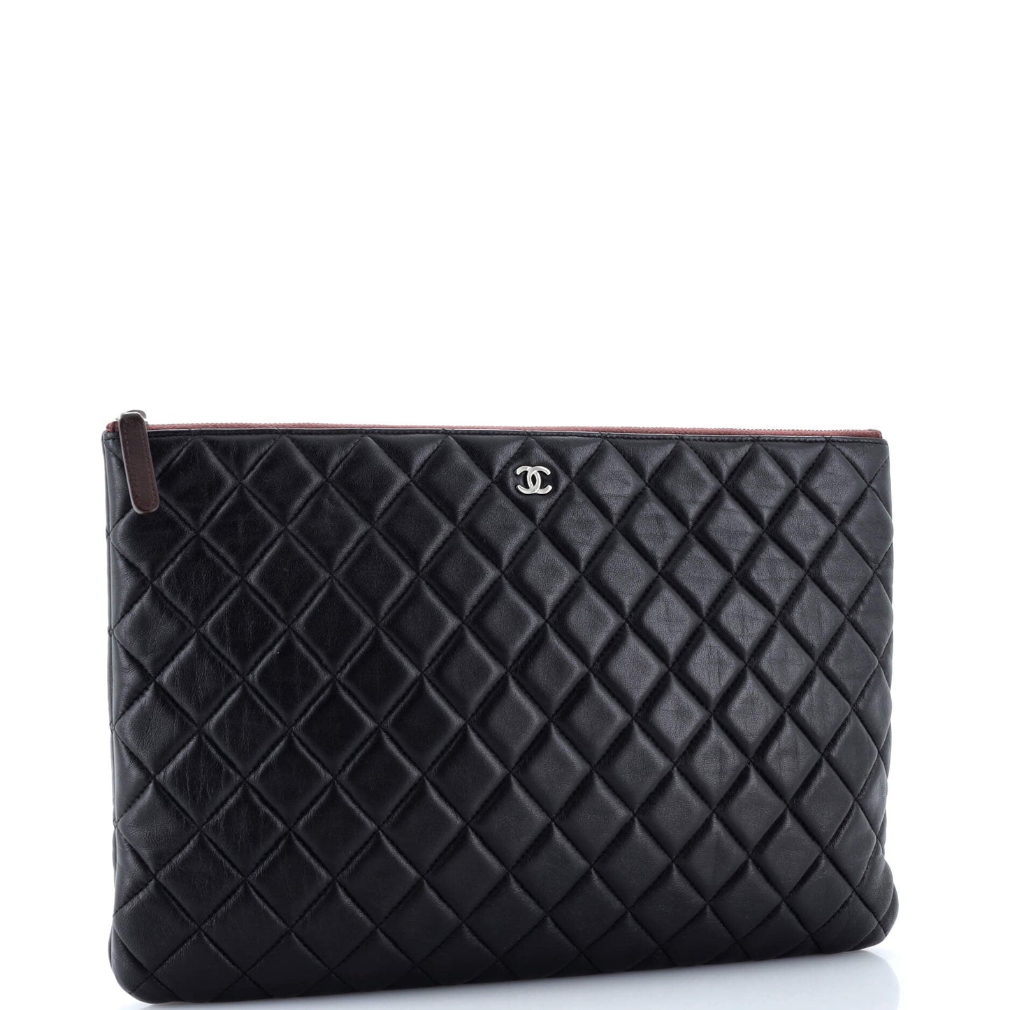 O Case Clutch Quilted Lambskin Large