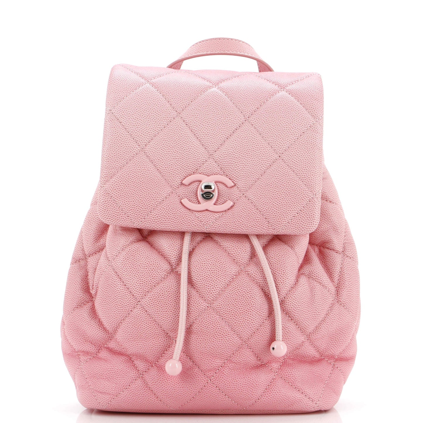 CC Flap Drawstring Backpack Quilted Ombre Caviar Mini