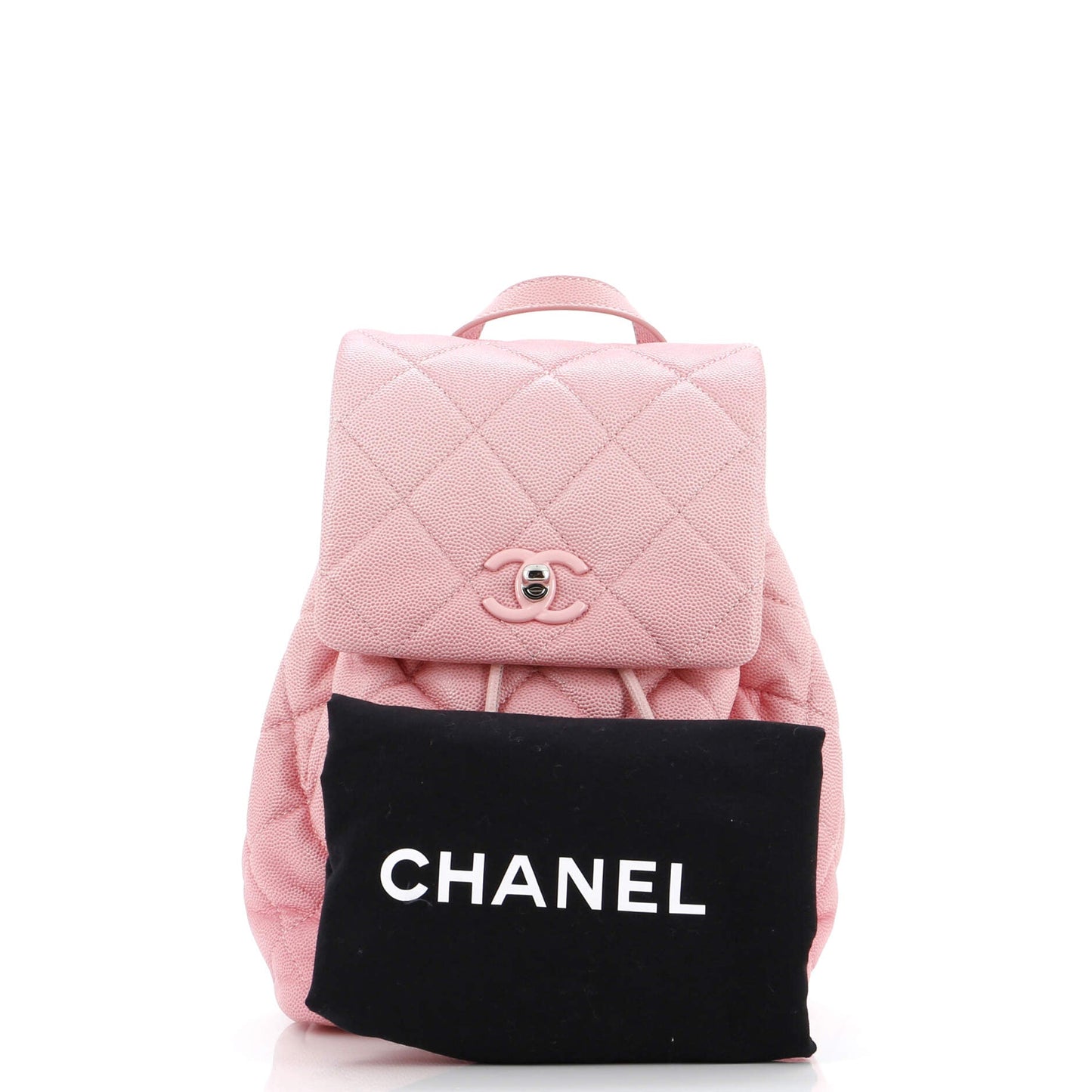 CC Flap Drawstring Backpack Quilted Ombre Caviar Mini
