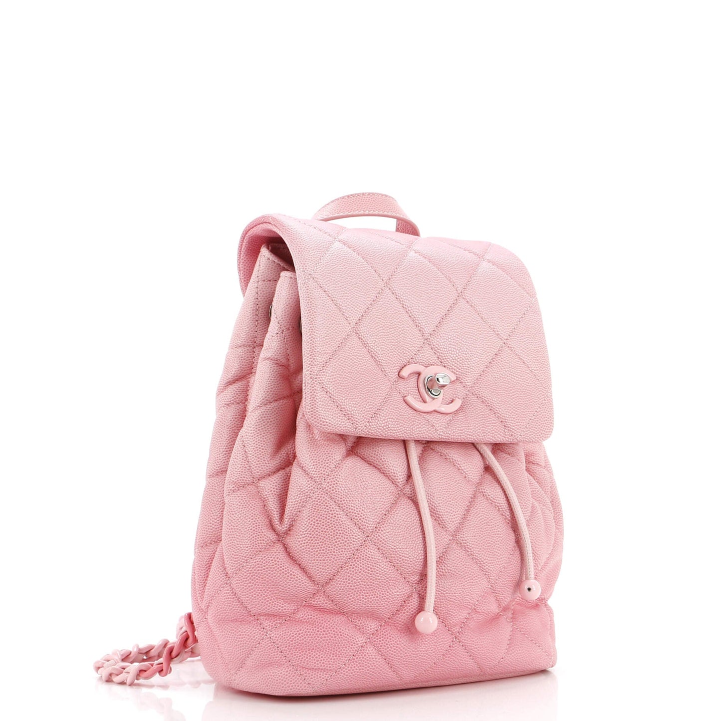 CC Flap Drawstring Backpack Quilted Ombre Caviar Mini