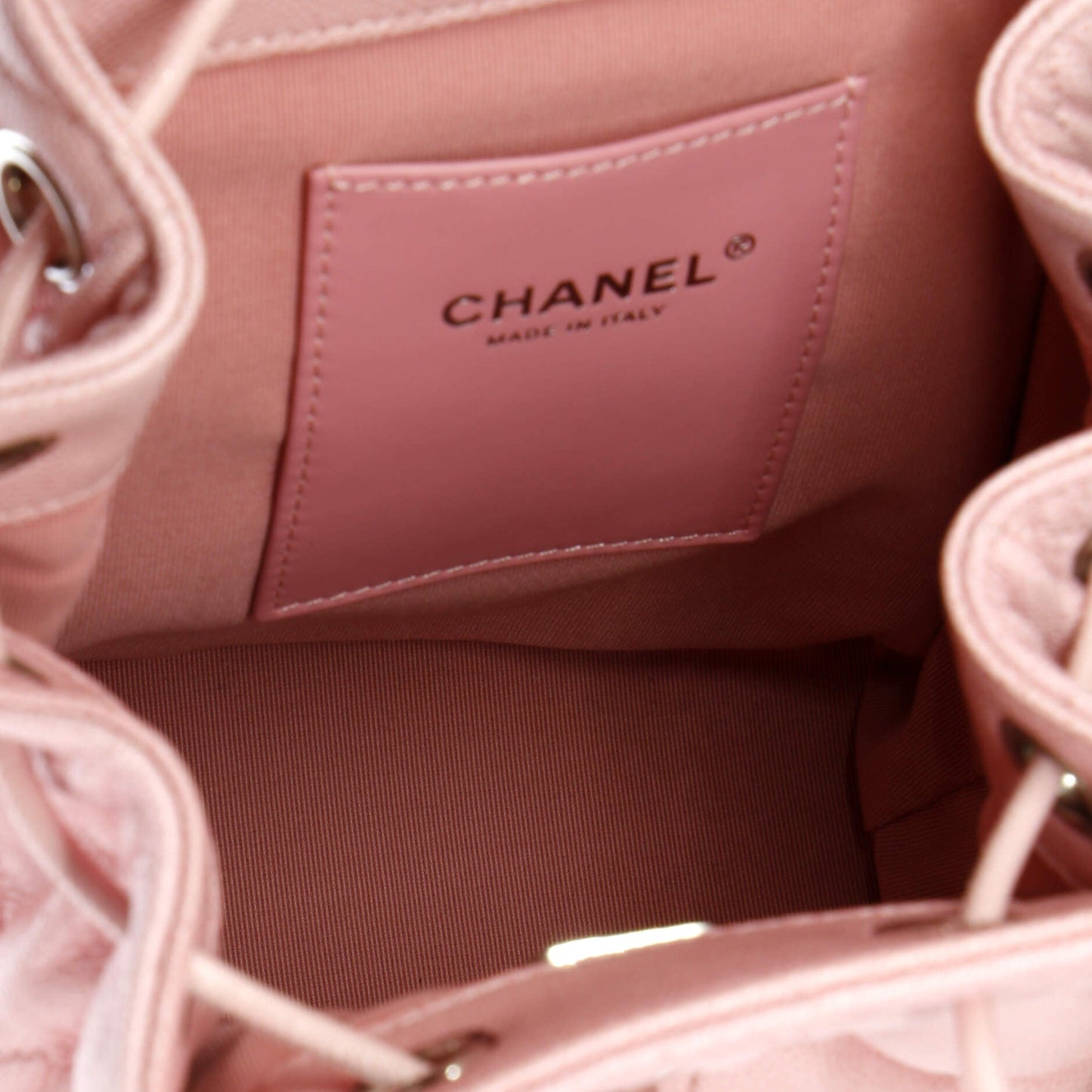 CC Flap Drawstring Backpack Quilted Ombre Caviar Mini