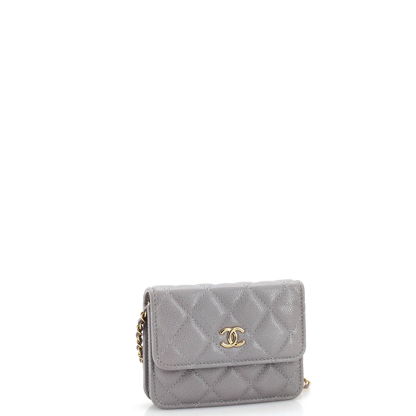 Miss Coco Strap Flap Clutch with Chain Quilted Caviar Mini