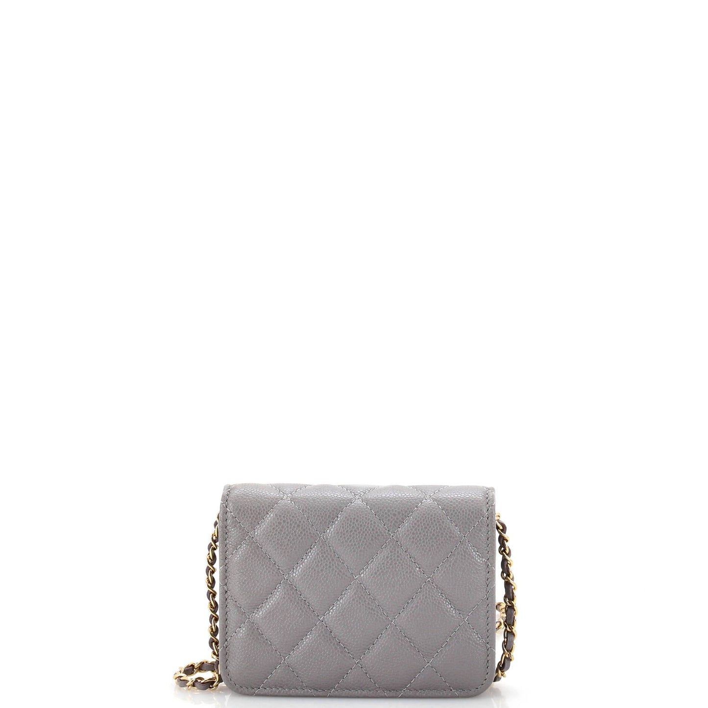 Miss Coco Strap Flap Clutch with Chain Quilted Caviar Mini