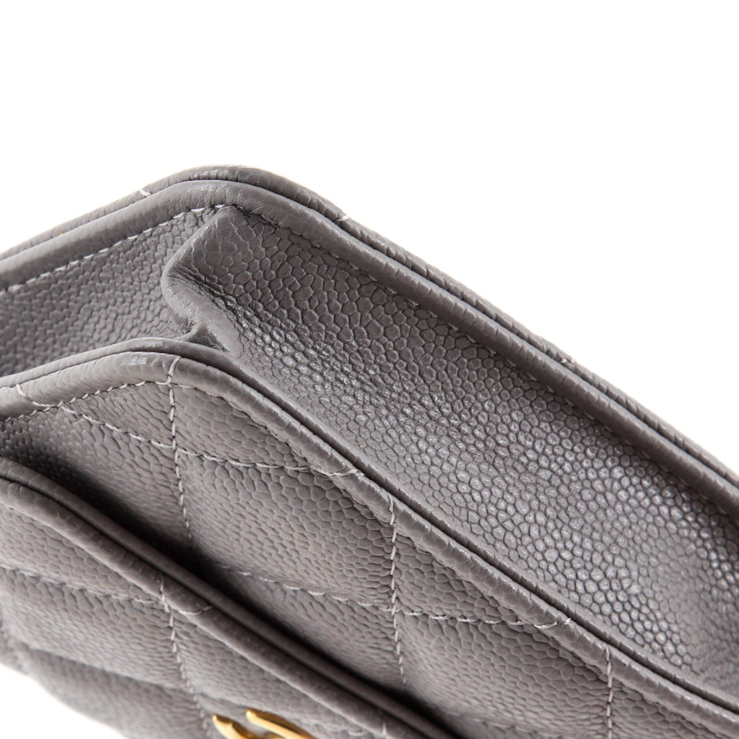 Miss Coco Strap Flap Clutch with Chain Quilted Caviar Mini