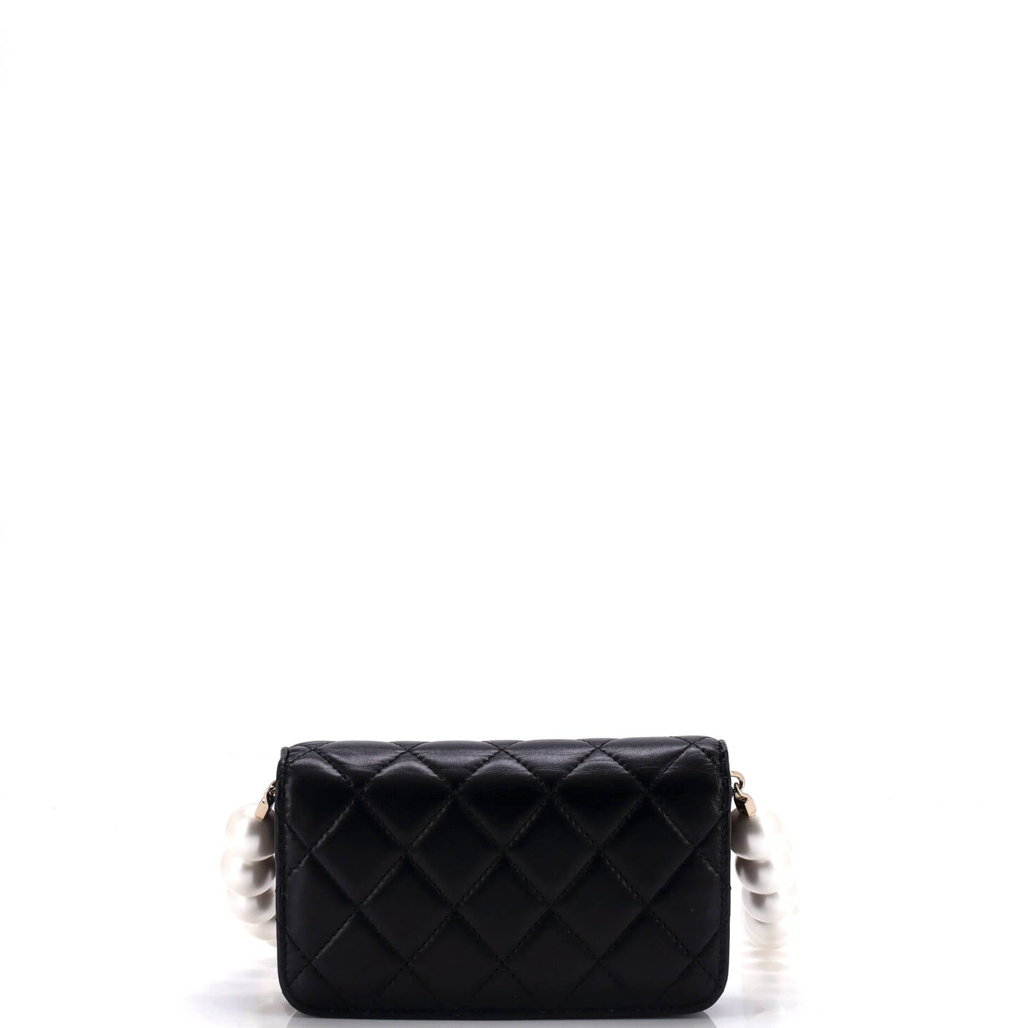Pearl Strap Clutch with Chain Quilted Calfskin