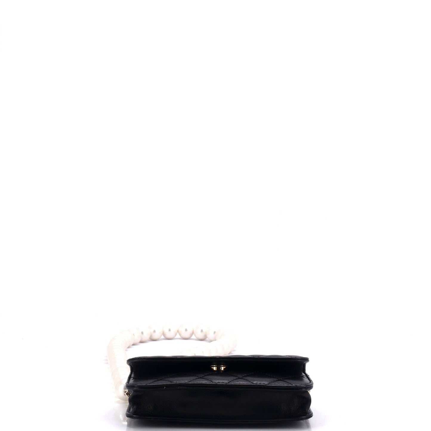 Pearl Strap Clutch with Chain Quilted Calfskin
