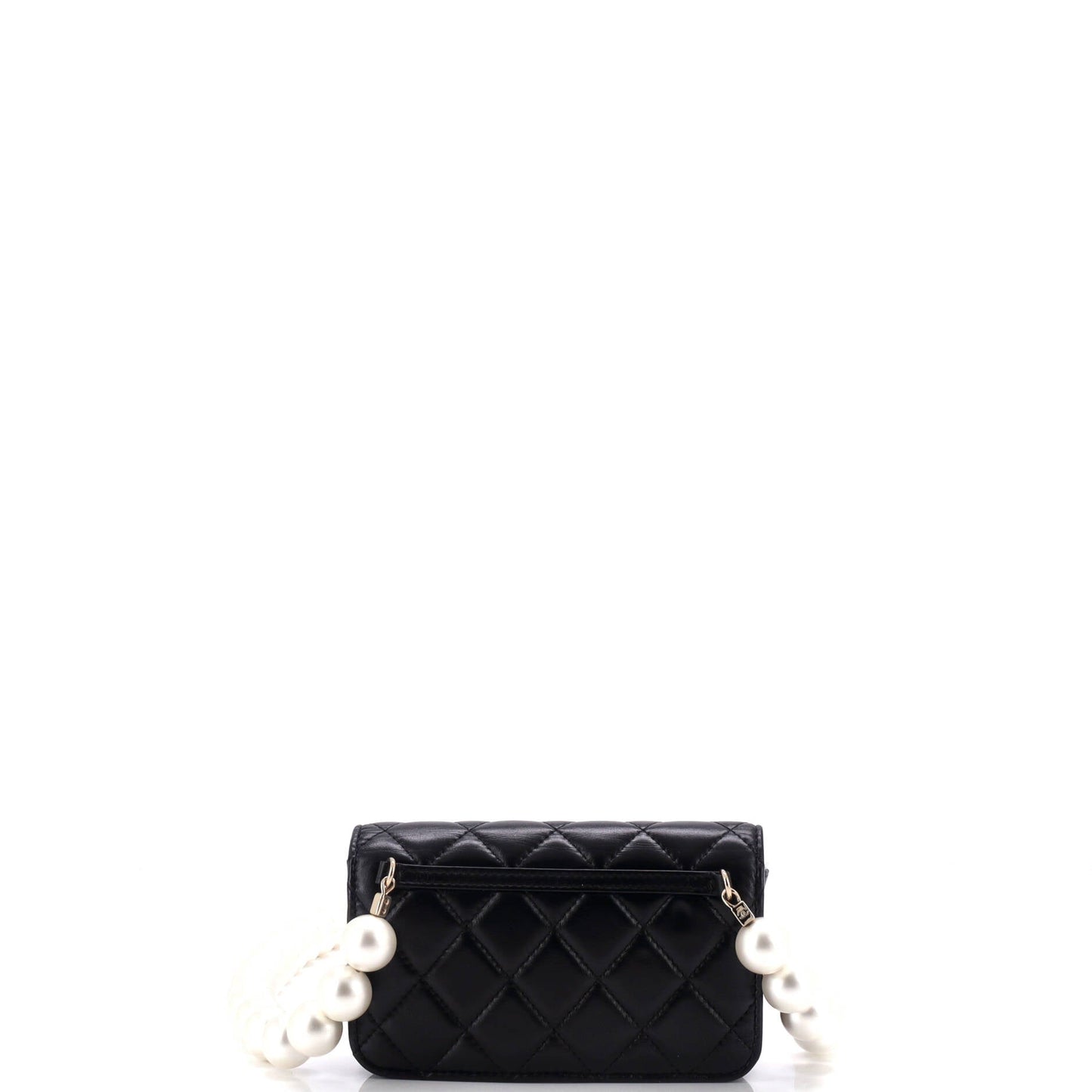 Pearl Strap Clutch with Chain Quilted Calfskin