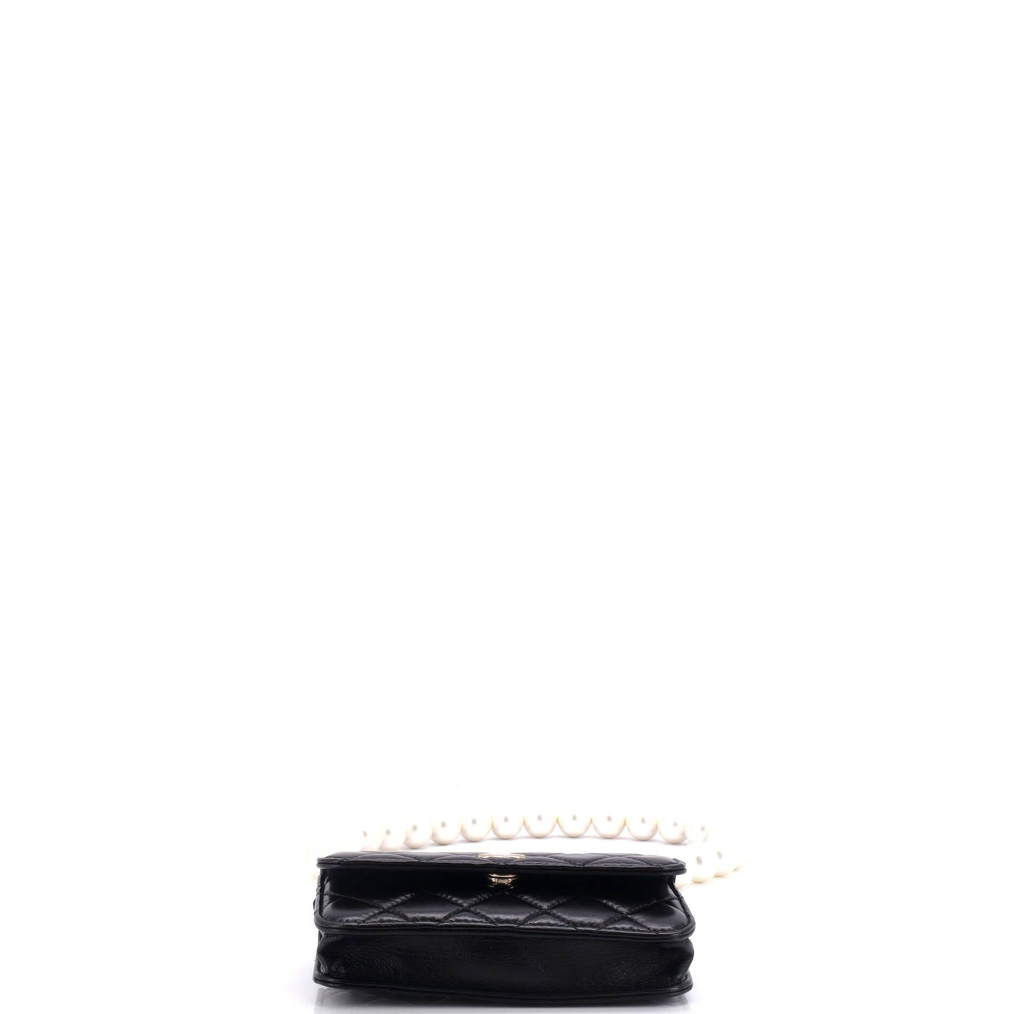 Pearl Strap Clutch with Chain Quilted Calfskin