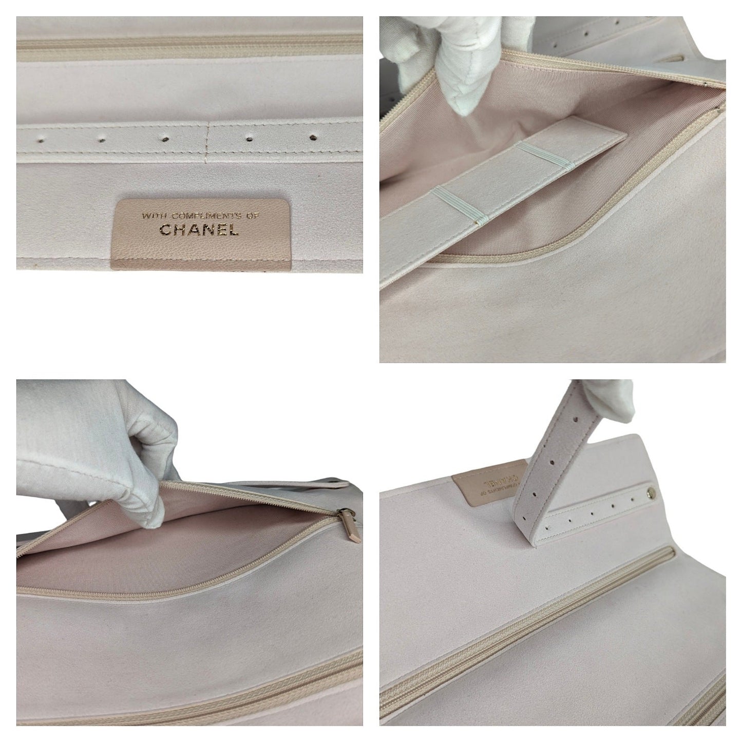 Chanel 2.55 Beige Lambskin Jewelry Case Clutch