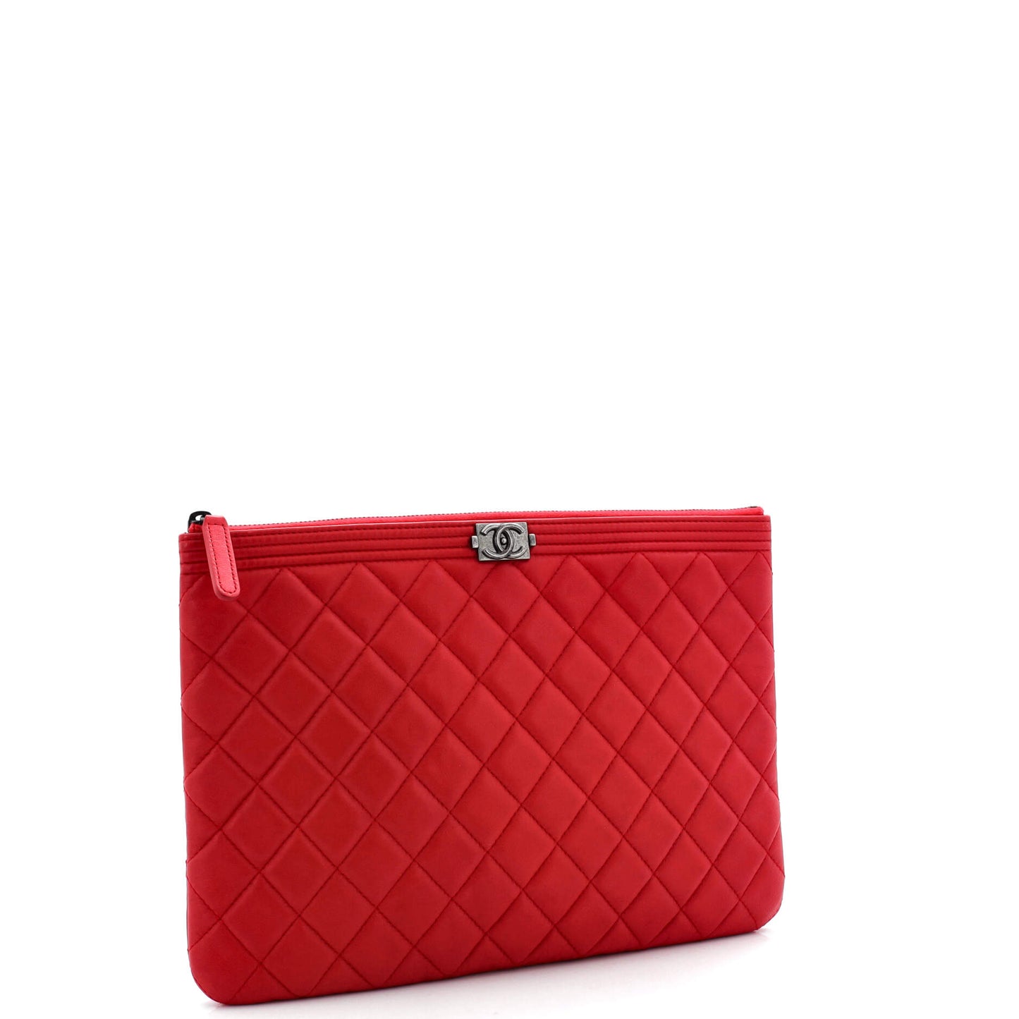 Boy O Case Clutch Quilted Lambskin Medium