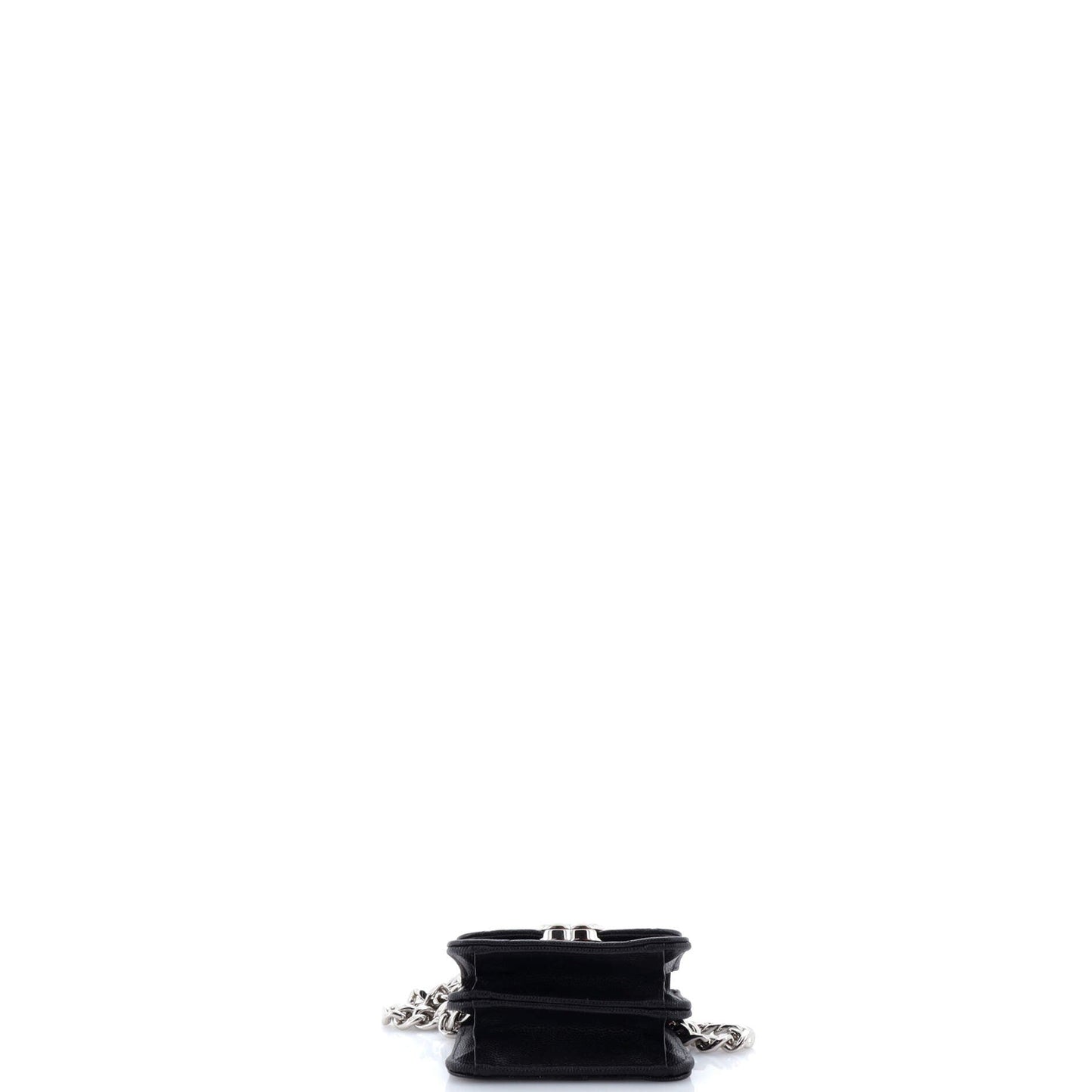 Coco Enamel Strap Flap Clutch with Chain Quilted Caviar Mini