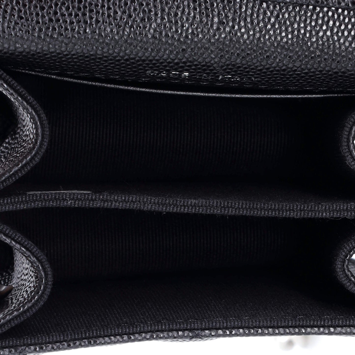 Coco Enamel Strap Flap Clutch with Chain Quilted Caviar Mini