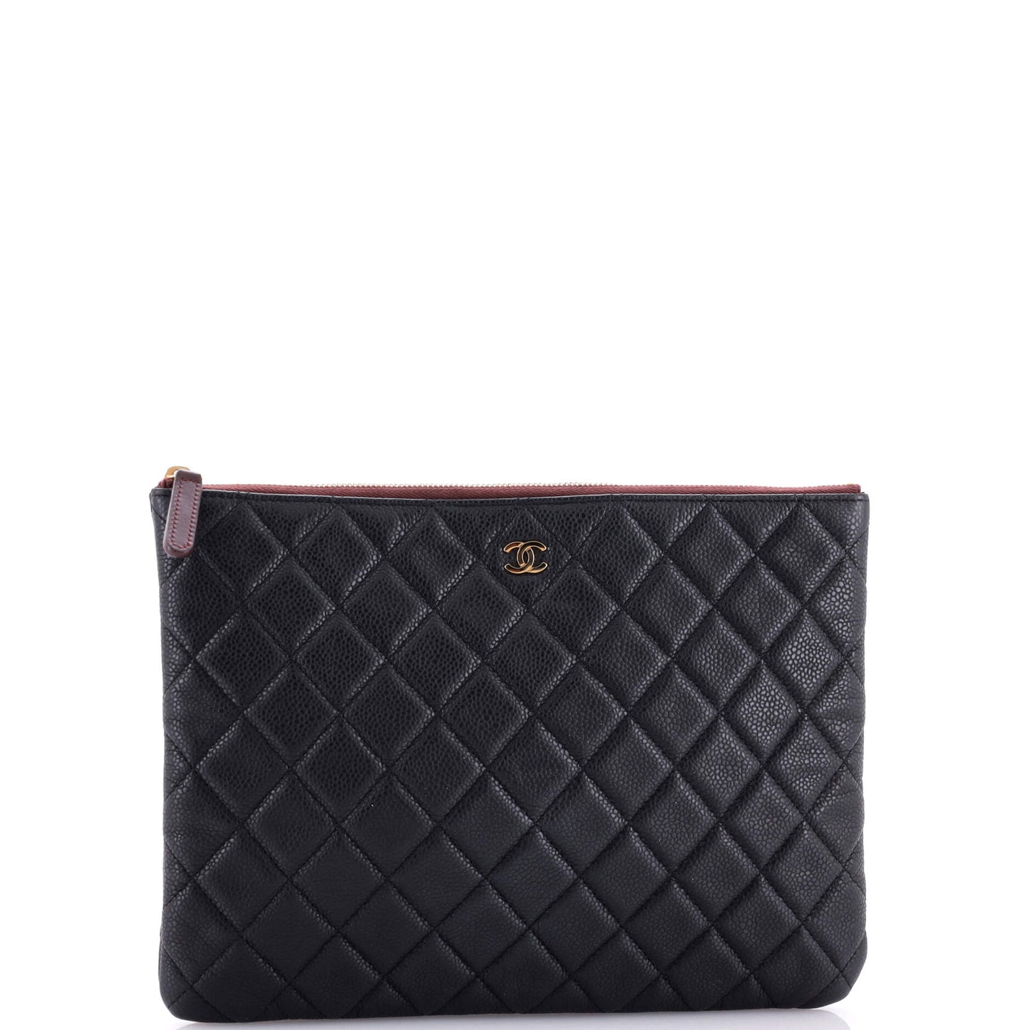 O Case Clutch Quilted Caviar Medium