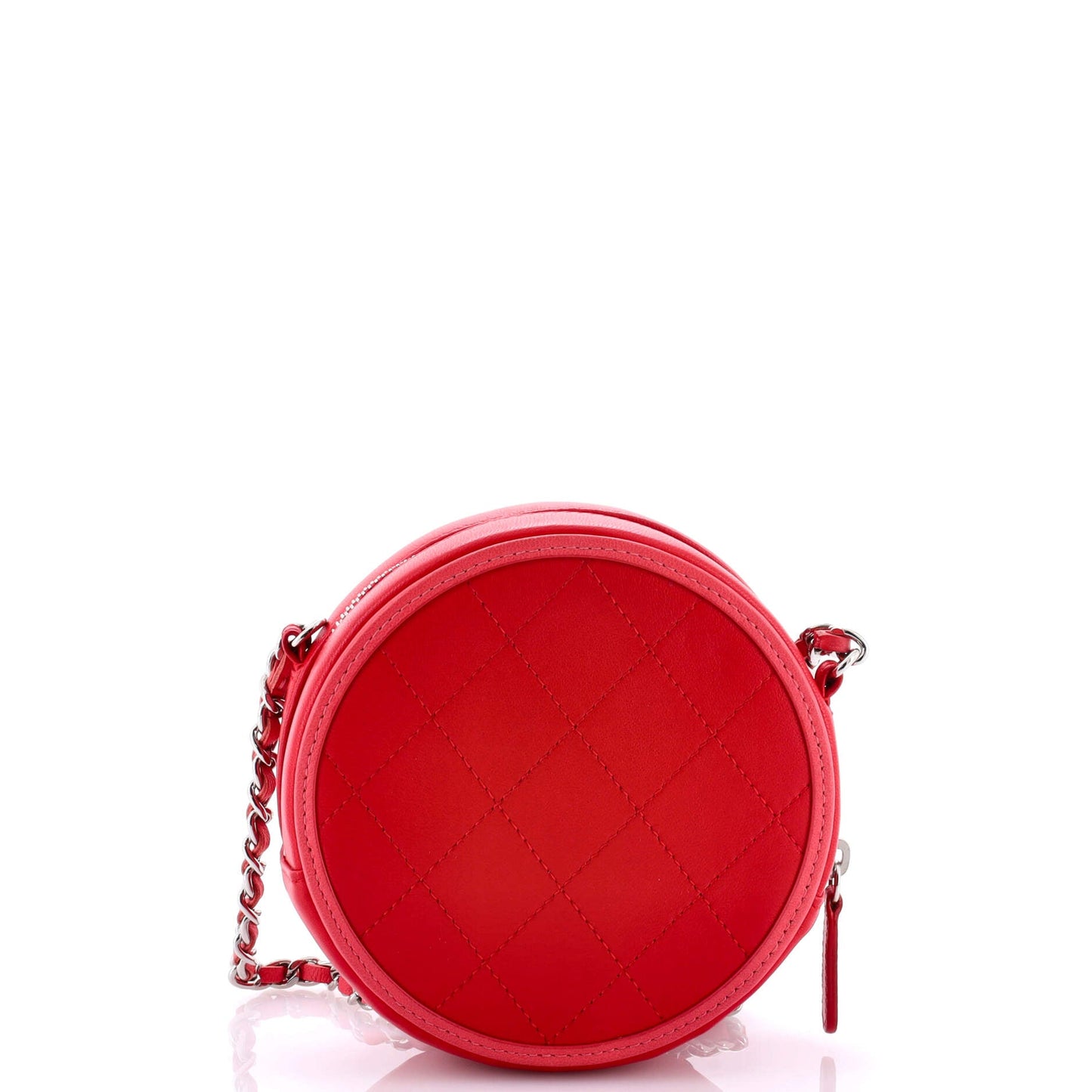 Color Pop Round Clutch with Chain Quilted Lambskin