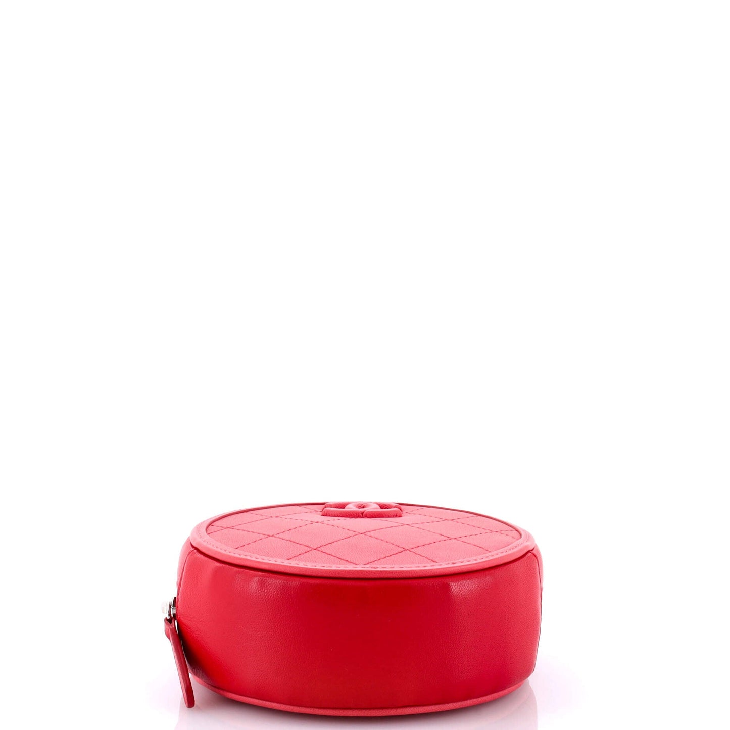 Color Pop Round Clutch with Chain Quilted Lambskin