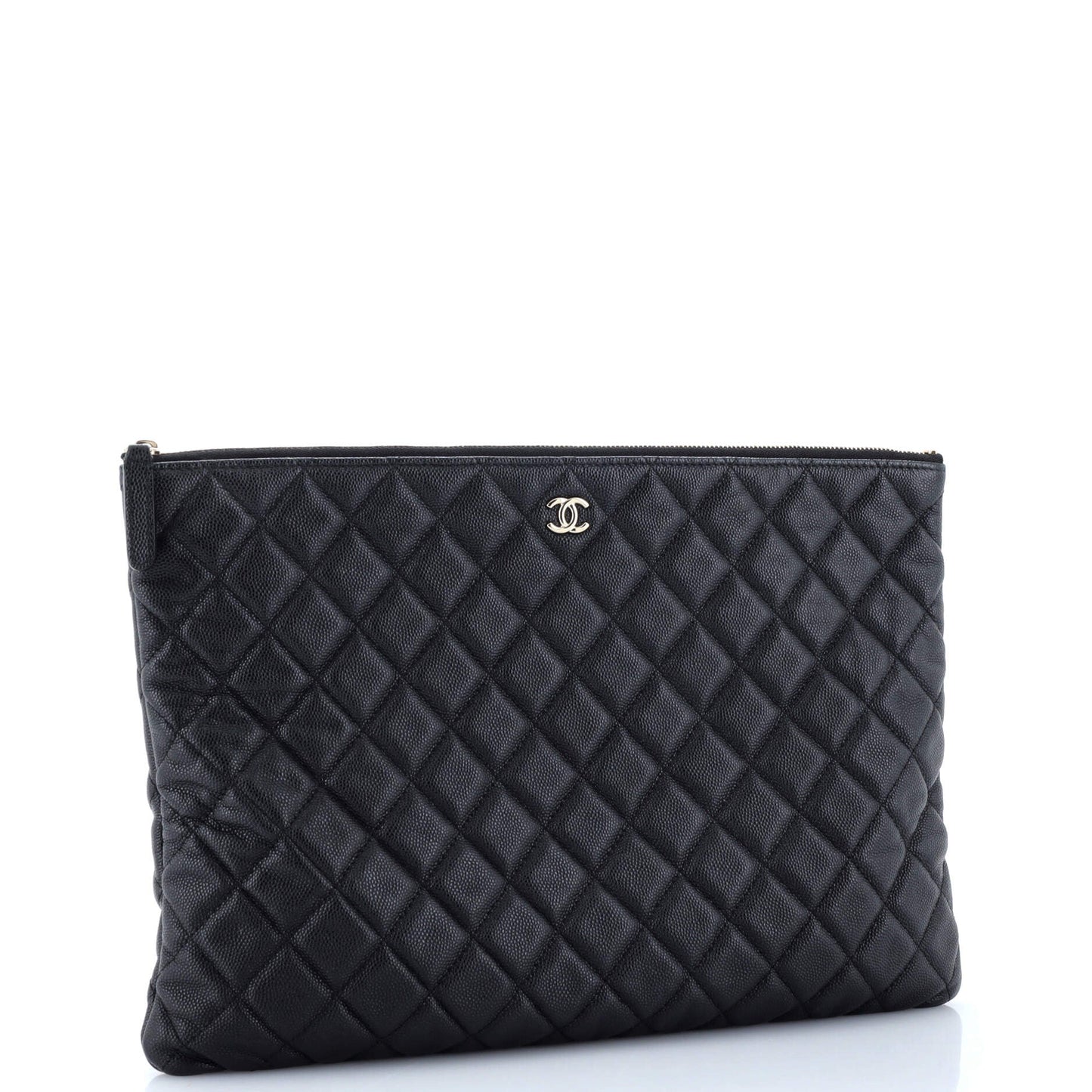 O Case Clutch Quilted Caviar Large