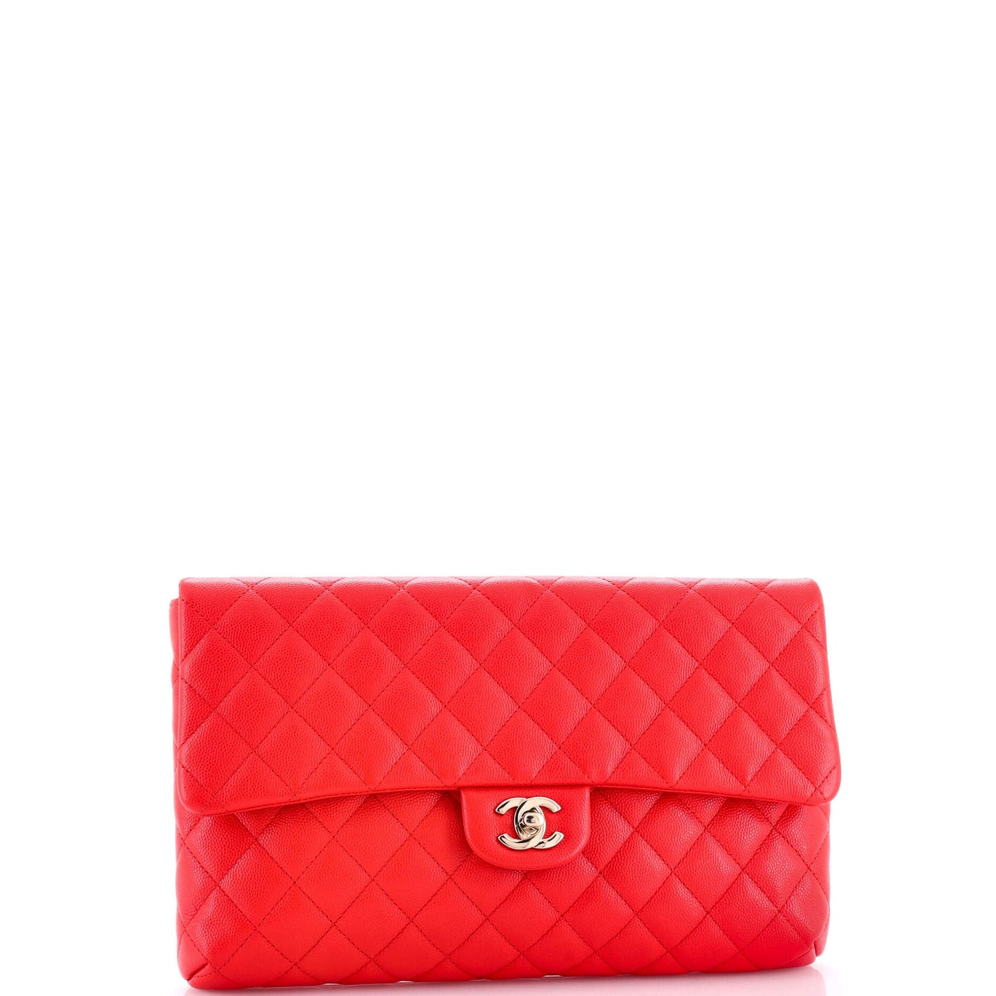 Classic Flap Clutch Quilted Caviar