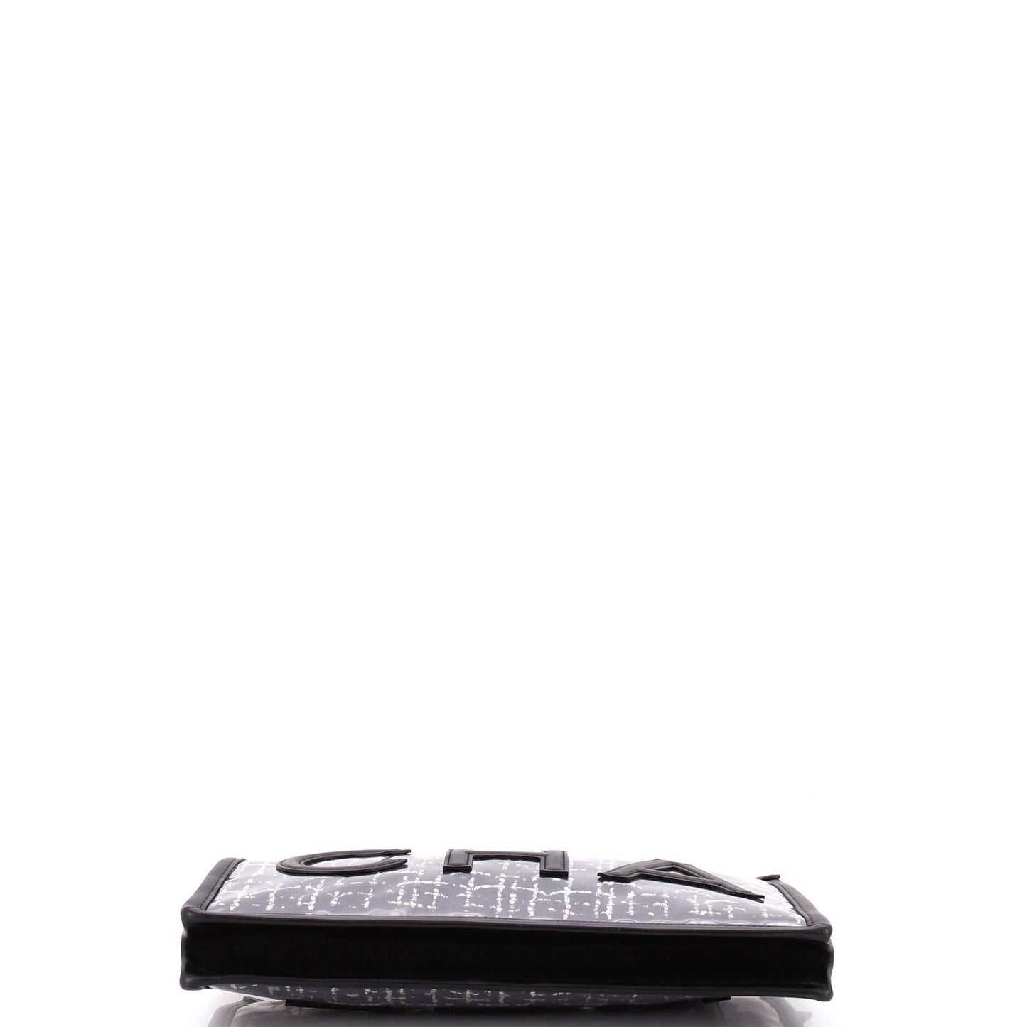 Logo Wristlet Clutch PVC Over Quilted Tweed Large
