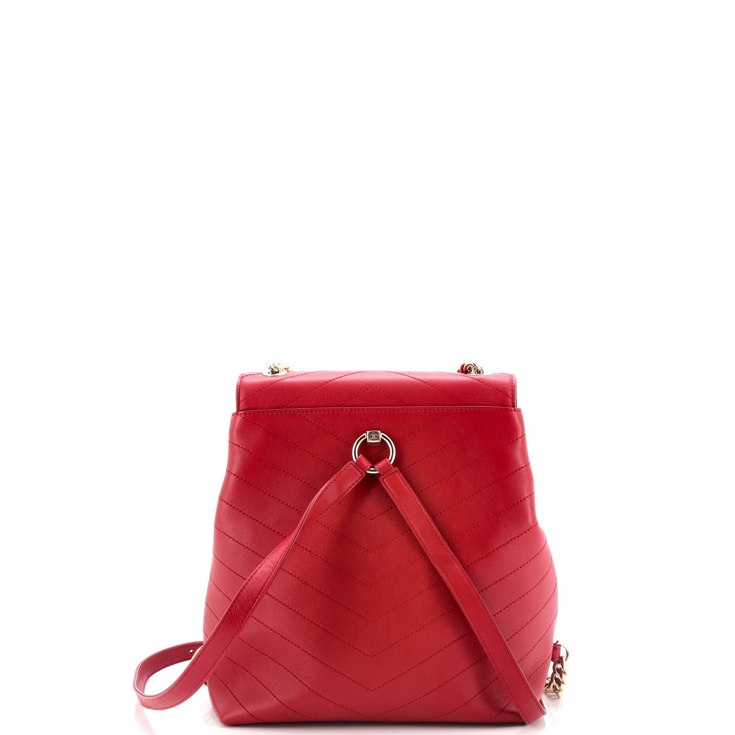 Coco Chevron Backpack Stitched Calfskin Small