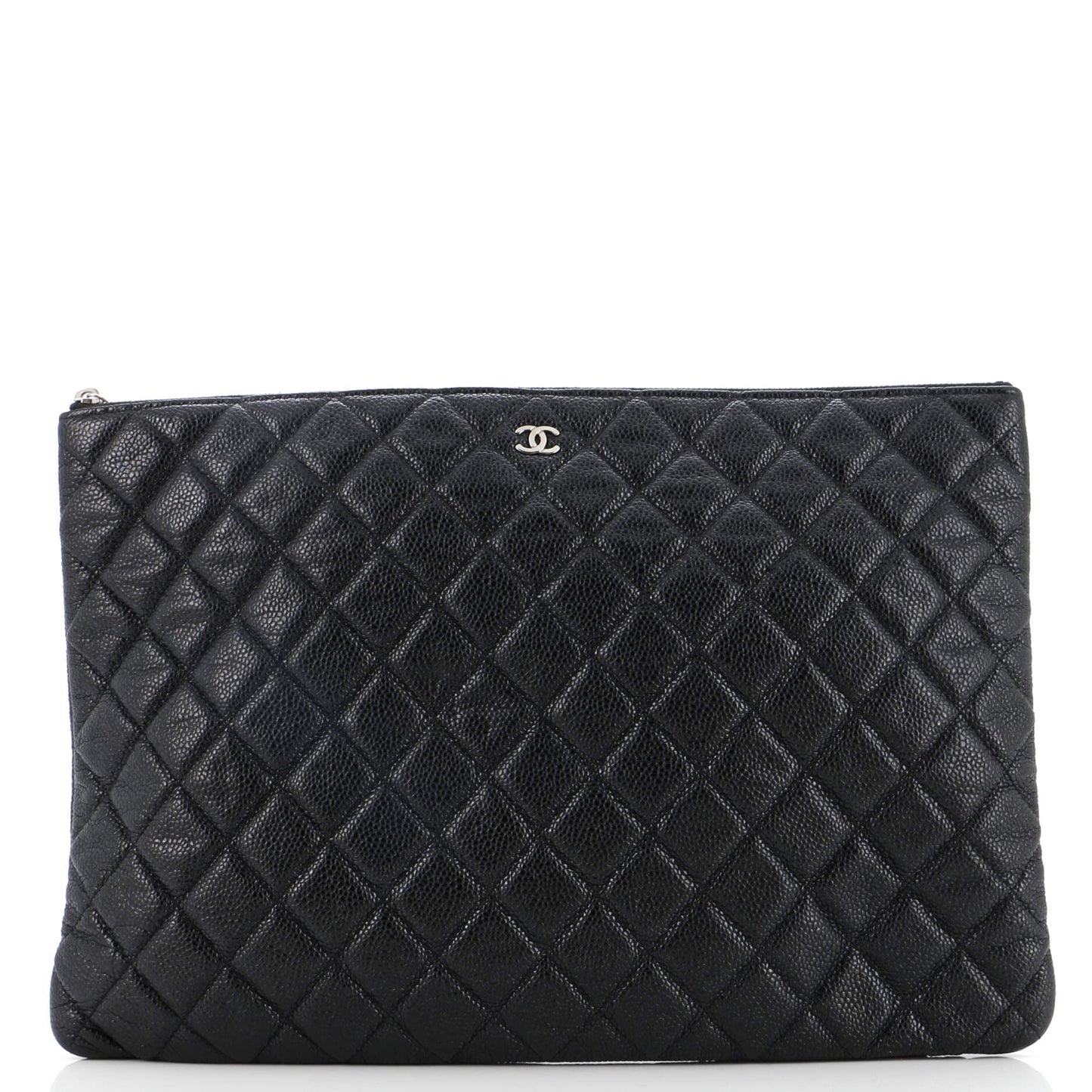 O Case Clutch Quilted Caviar Large
