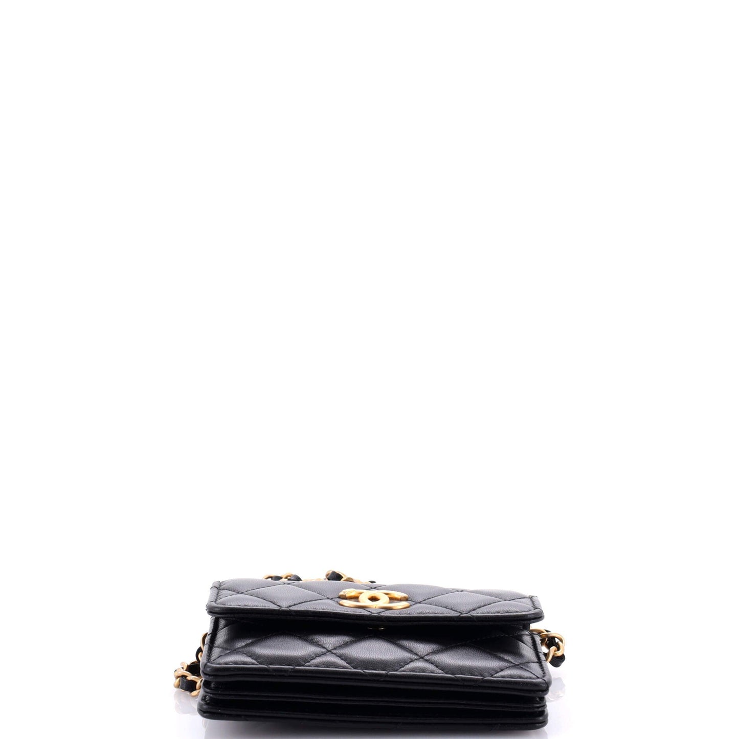 Pearl Crown Clutch with Chain Quilted Lambskin