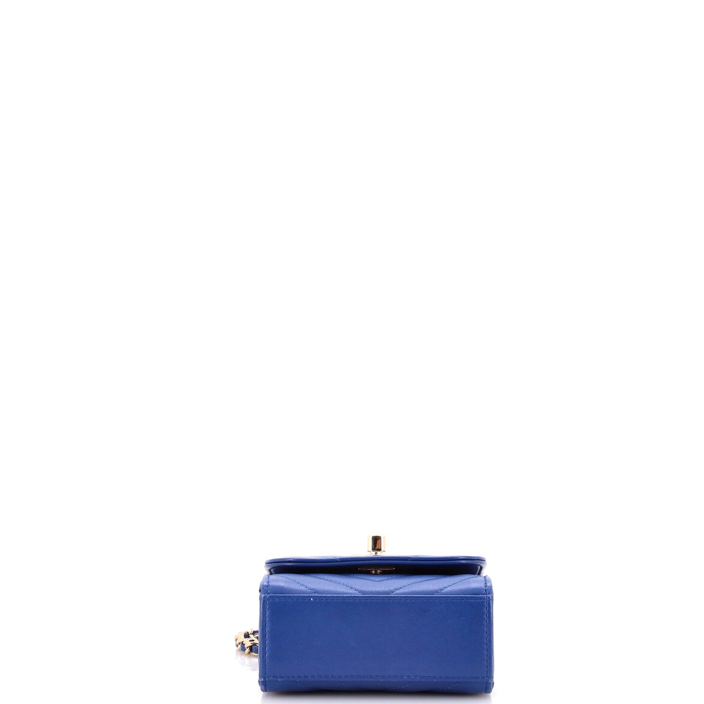 Trendy CC Clutch with Chain Chevron Lambskin Small